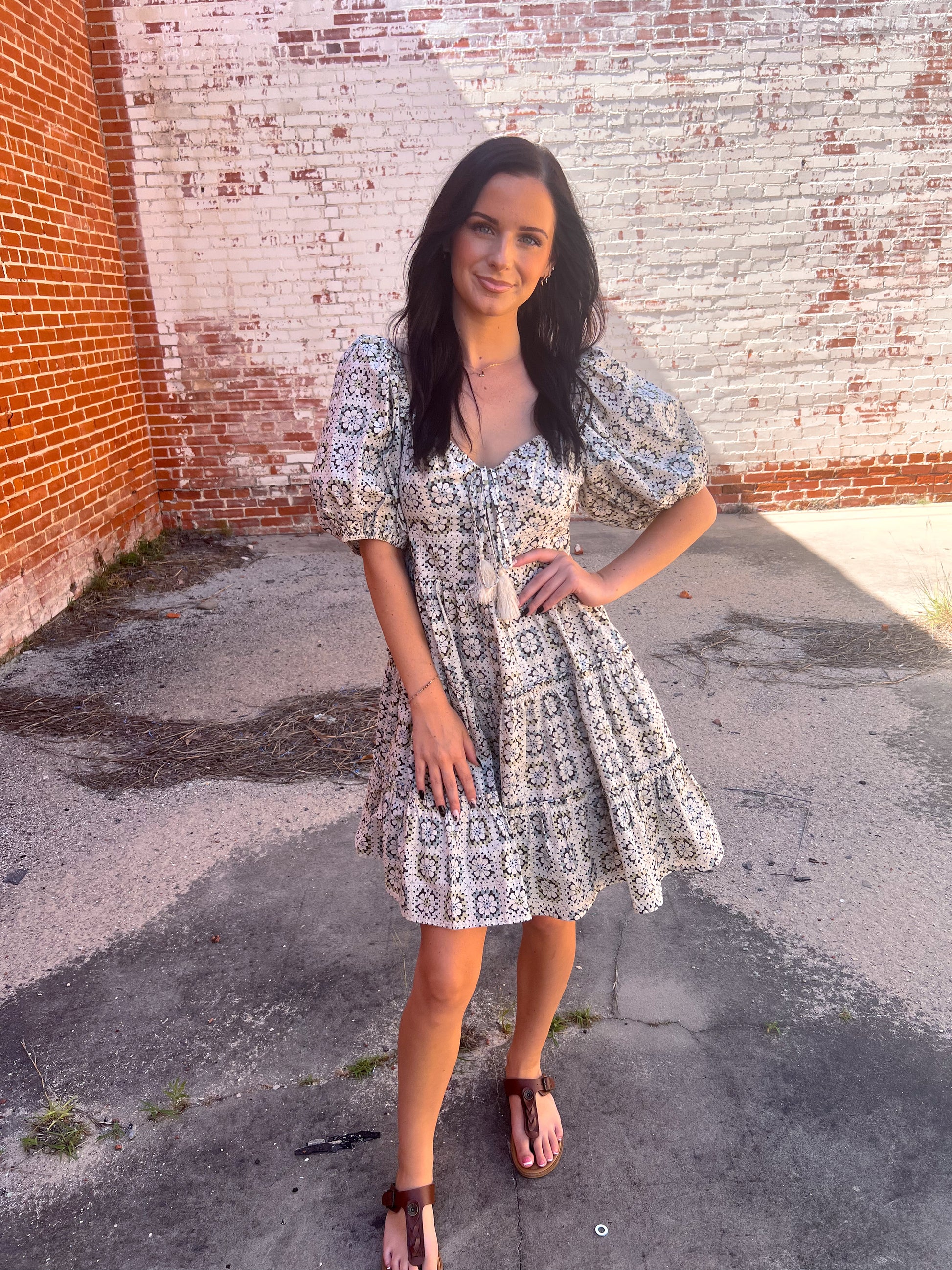 Jackie Square Printed Short Cuff Sleeve Square Neck Dress-Dress-Davi & Dani-08/18/24,1st md,BIN D3,dd30859,DJR,FD 06/18/24,OGP 69.99-The Twisted Chandelier