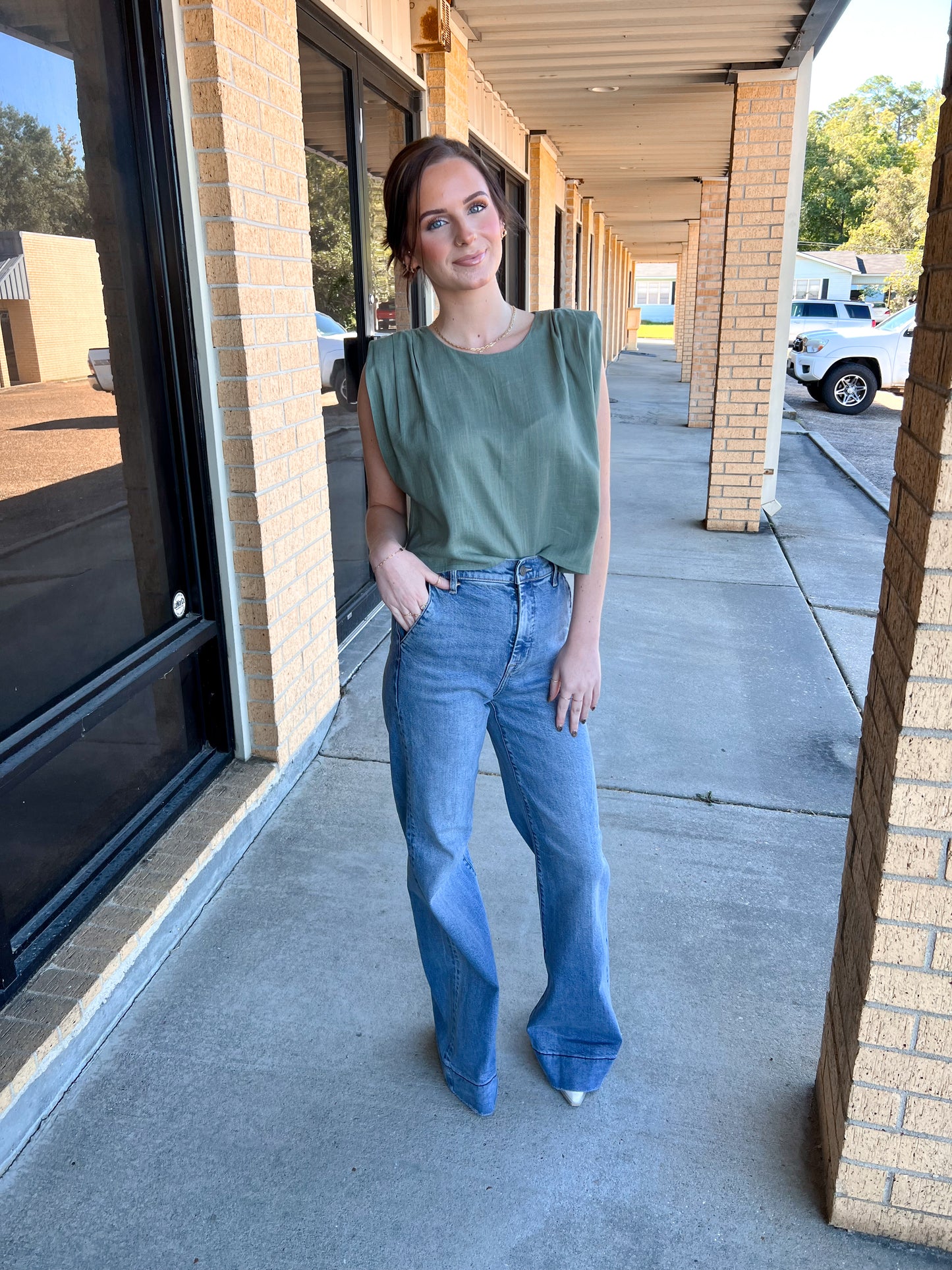 Reese Medium Dark Stretch High Rise Comfort Flare Jeans-Hidden Jeans-Bin b6,bottoms,FD 8/5/25-The Twisted Chandelier