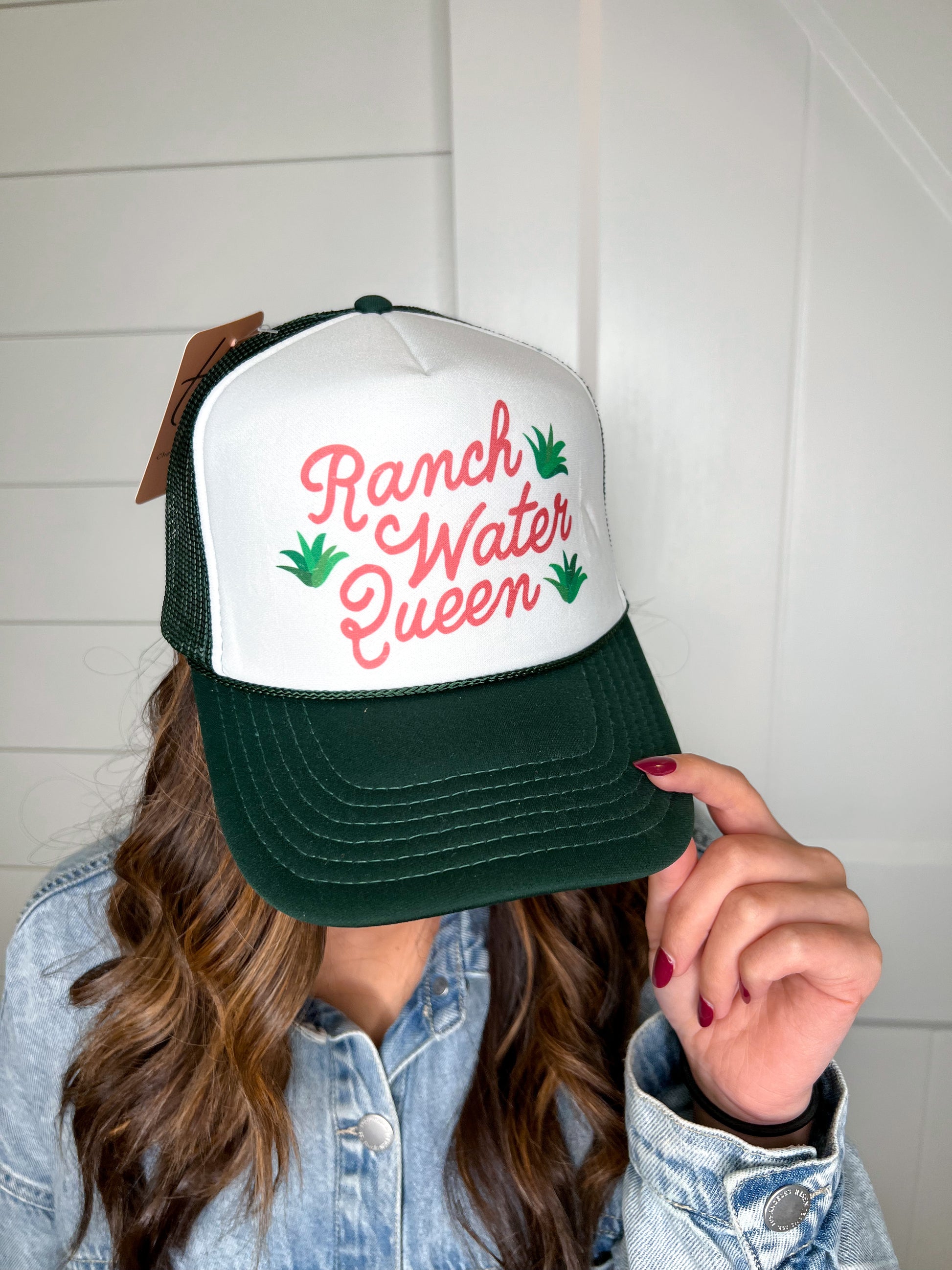 Ranch Water Queen Snapback Foam Trucker Hat-Trucker Hat-Turquoise & Tequila-CR 04/21/25-The Twisted Chandelier