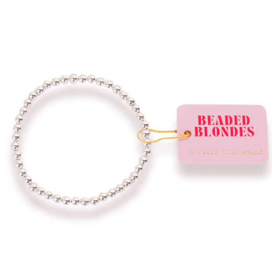 4MM Silver Beaded Bracelet-Beaded Blondes-The Twisted Chandelier