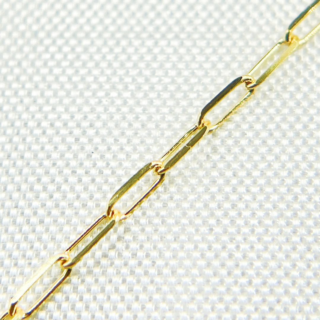 14k Solid Gold Diamond Cut Paper Clip Chain. 027FVBFVT5byft-Jewels & Chains-The Twisted Chandelier