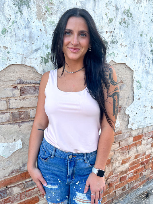 Melissa Square Neck Bodysuit - Light Pink-Bodysuit-Kori America-05/25/24,1st md,Bin D1,Max Retail,Tops Collection-The Twisted Chandelier