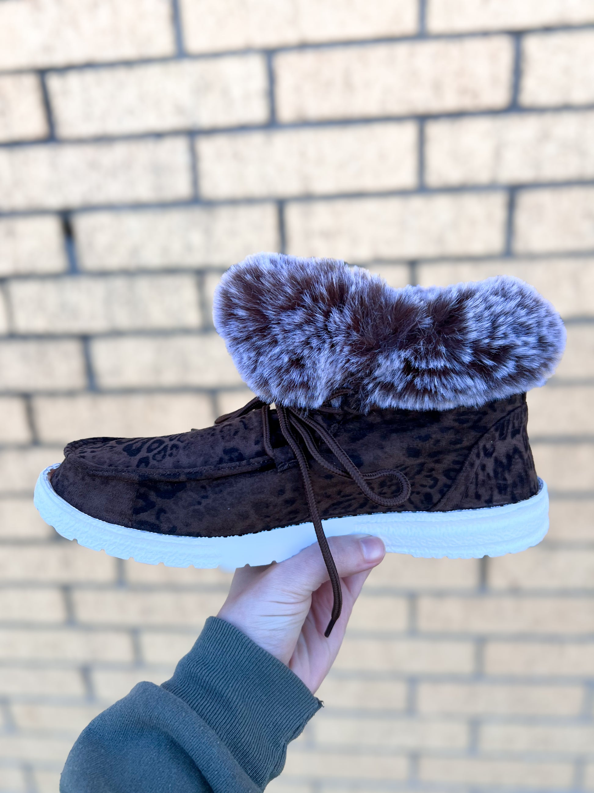 Fancy Taupe Leopard Faux Fur Lined High Top Shoes Gypsy jazz-Shoes-GYPSY JAZZ/VERY G/WOLF BRANDS-05/15/24,1st md,GJSP0236,Max Retail-The Twisted Chandelier