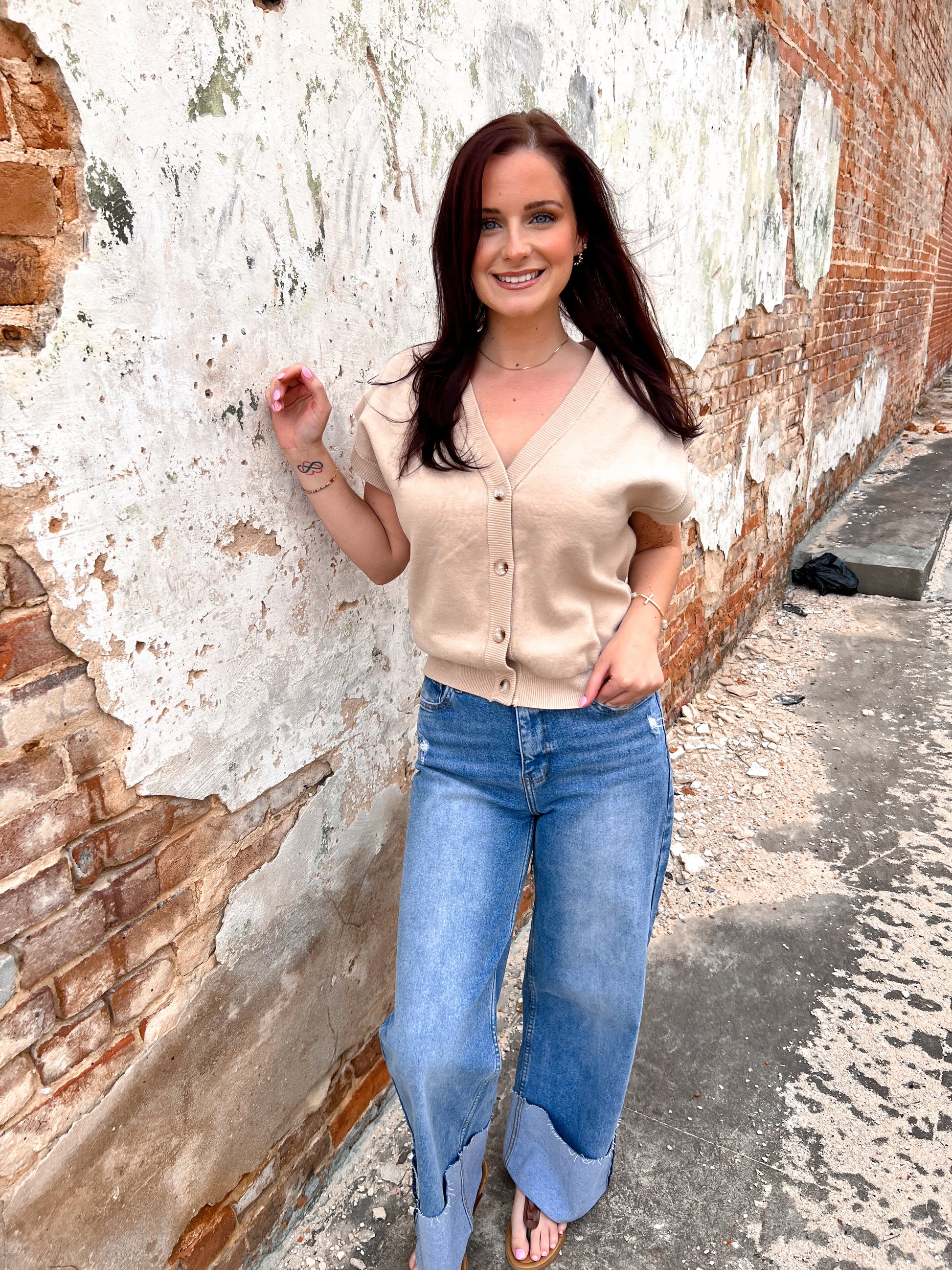 Dannah Multi Way Soft Cotton Button Down Sweater Vest Cardigan-Cardigan-in february-05/14/25,06/30/25,10/04/25,1st md,BIN A 3,FD 03/11/25,Tops Collection-The Twisted Chandelier