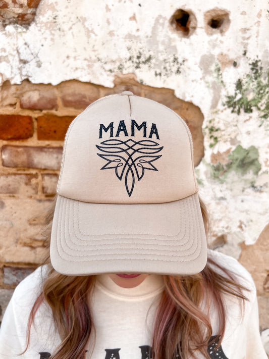 Mama Boot Stitch Western Trucker Hat-Hat-Crazy Consuela-FD 05/07/24-The Twisted Chandelier