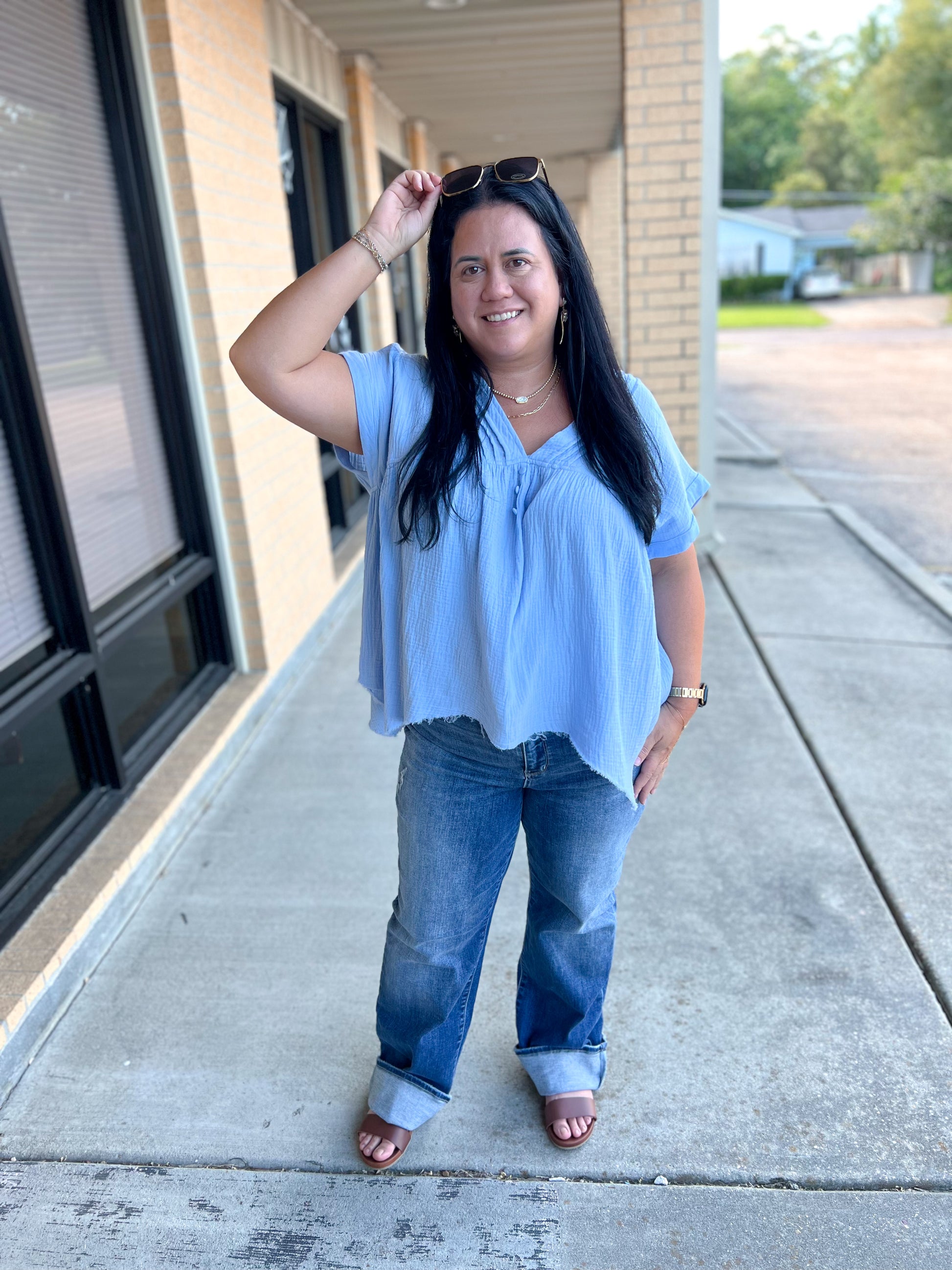 Lennie Cotton Gauze Short Sleeve Top-Oddi-Bin B4,FD 08/12/25,Tops Collection-The Twisted Chandelier