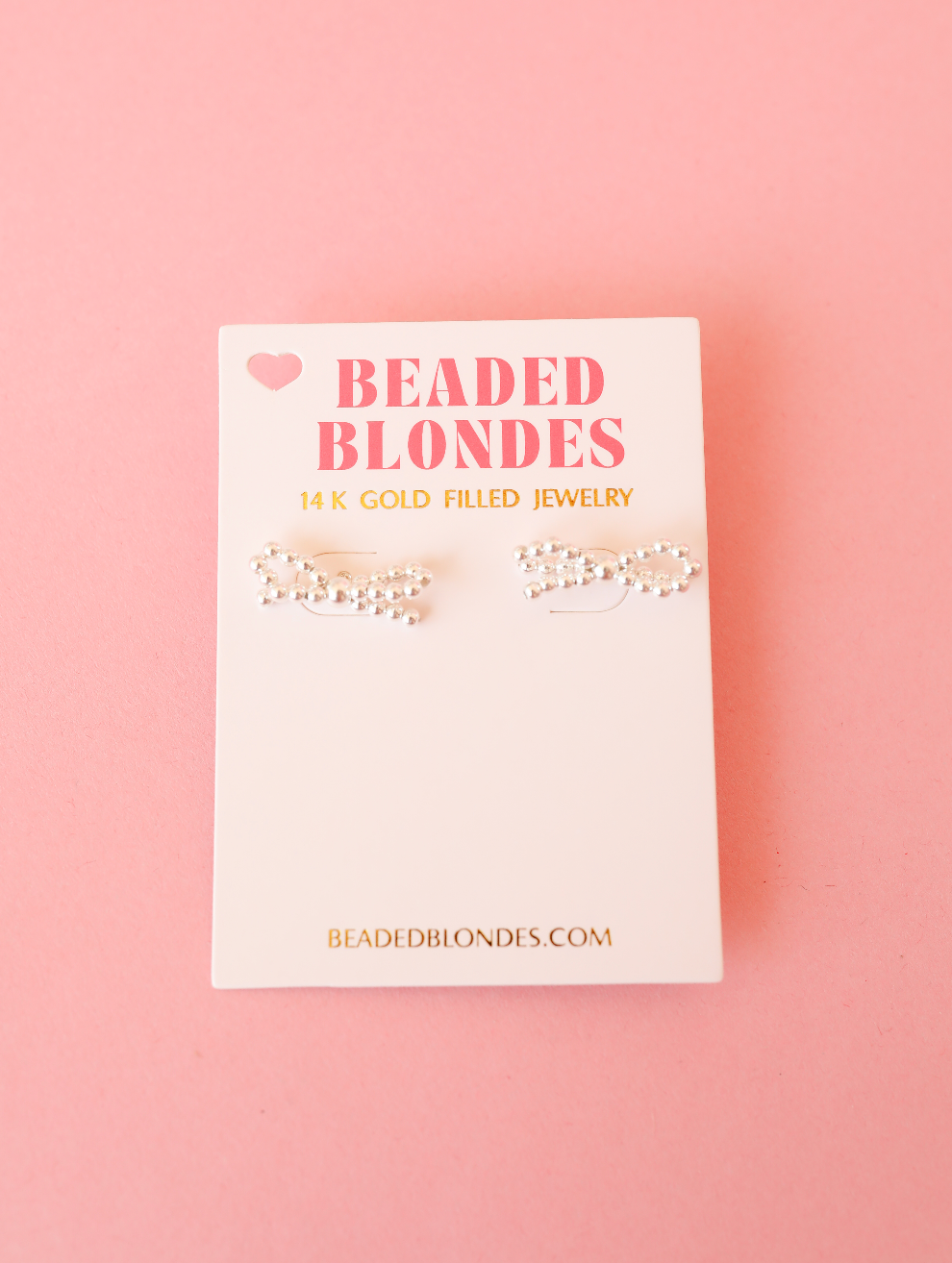 Silver Bow Earrings-Beaded Blondes-The Twisted Chandelier