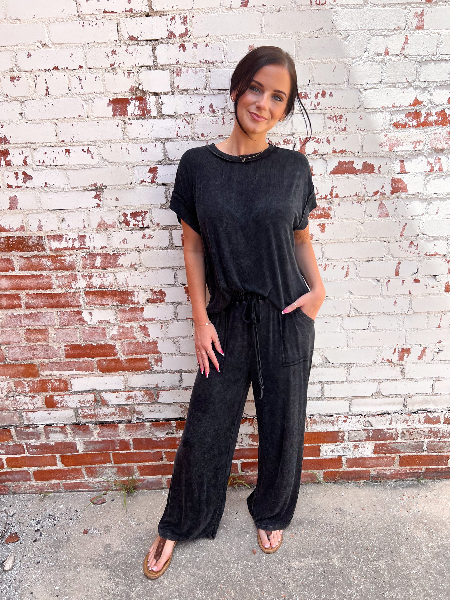 Piper Ribbed Mineral Washed Pants-Sewn and Seen-Bin C5,bottoms,FD 07/22/25-The Twisted Chandelier