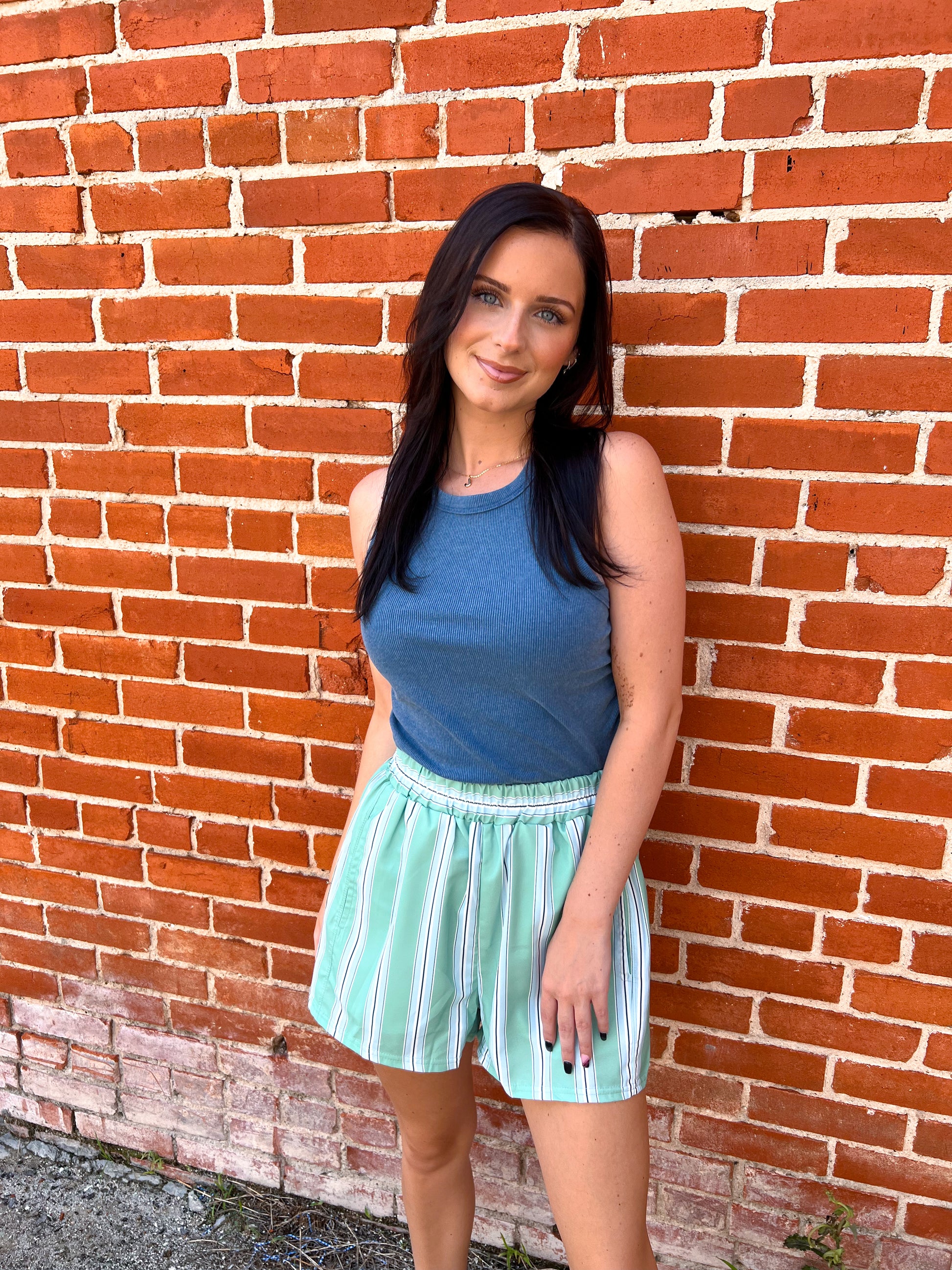 Willa Mineral Wash Rib Knit Tank Top - Blue-Tank Top-HYFVE-08/28/25,BIN A 3,CR 05/09/25,OGP 27.95,Tops Collection-The Twisted Chandelier