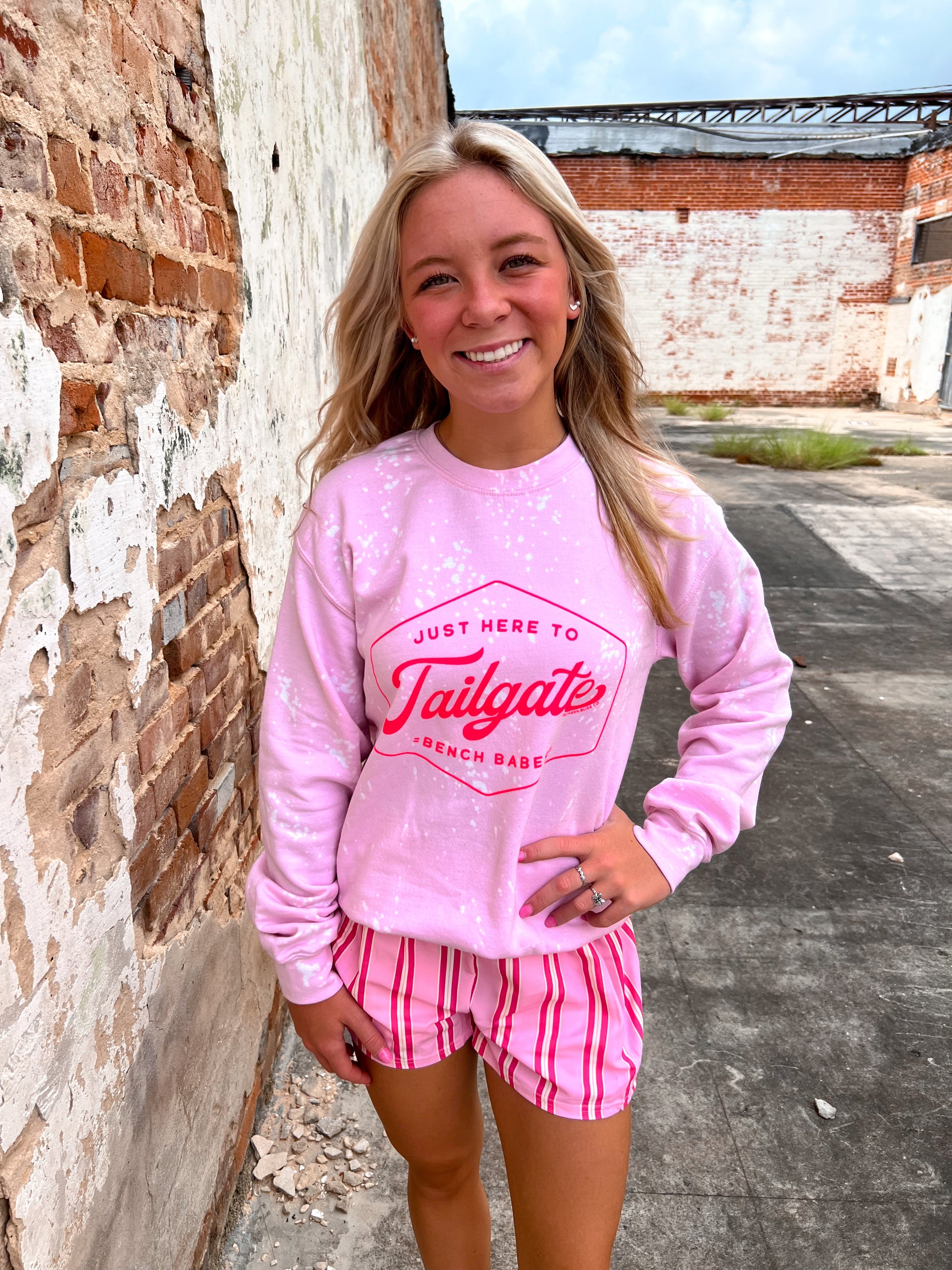 Pink Tailgate Sprinkled Sweatshirt-Sweatshirt-southern bliss co-Max Retail,not on the floor only in totes,Tops Collection,Winter tote T4-The Twisted Chandelier