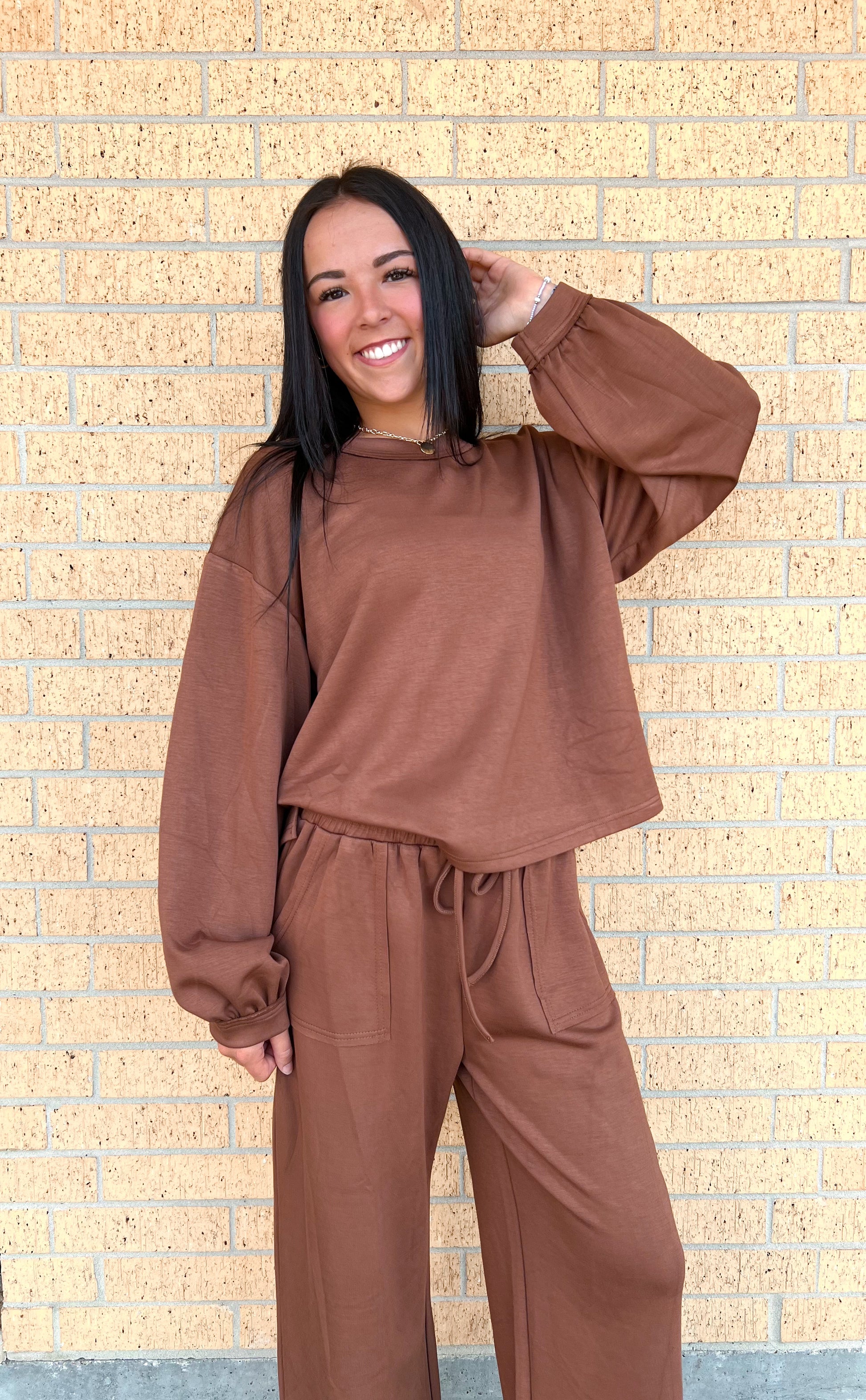 Poppy Scuba Top - Mocha-Sewn and Seen-Bin C3,FD 08/12/25,Tops Collection-The Twisted Chandelier