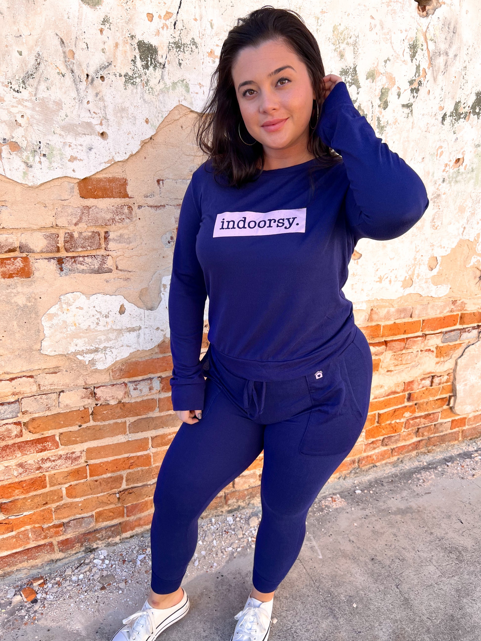 Hello Mello Indoorsy Lounge Sweater-Loungewear-HELLO MELLO-$25 & Under Sale,05/15/24,1st md,BIN D3,JAN2022-The Twisted Chandelier