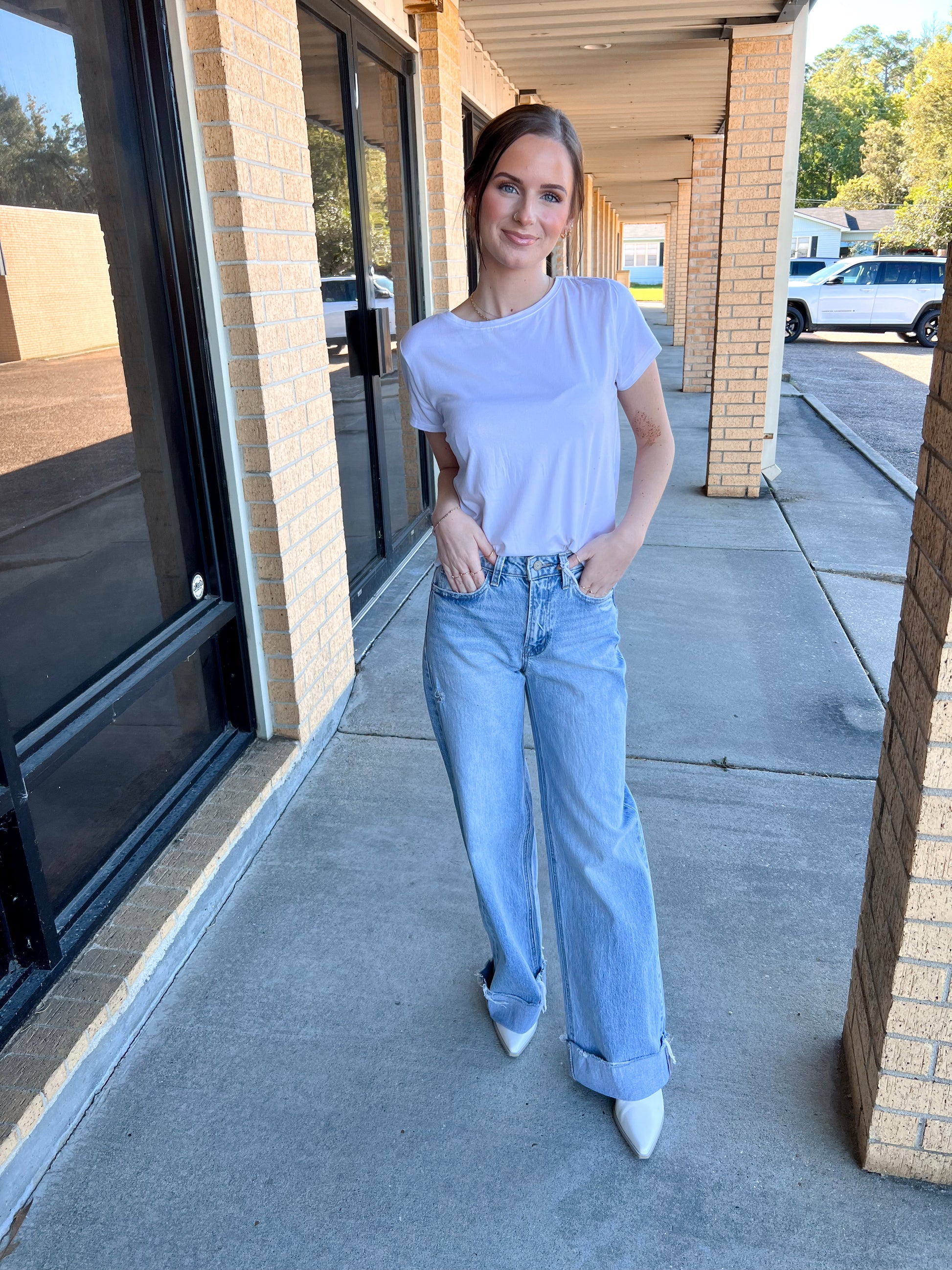 Kris Super High Rise Cuffed Baggy Wide Leg Jeans-VERVET by FLYING MONKEY-Bin b6,bottom,bottoms,T6512-The Twisted Chandelier