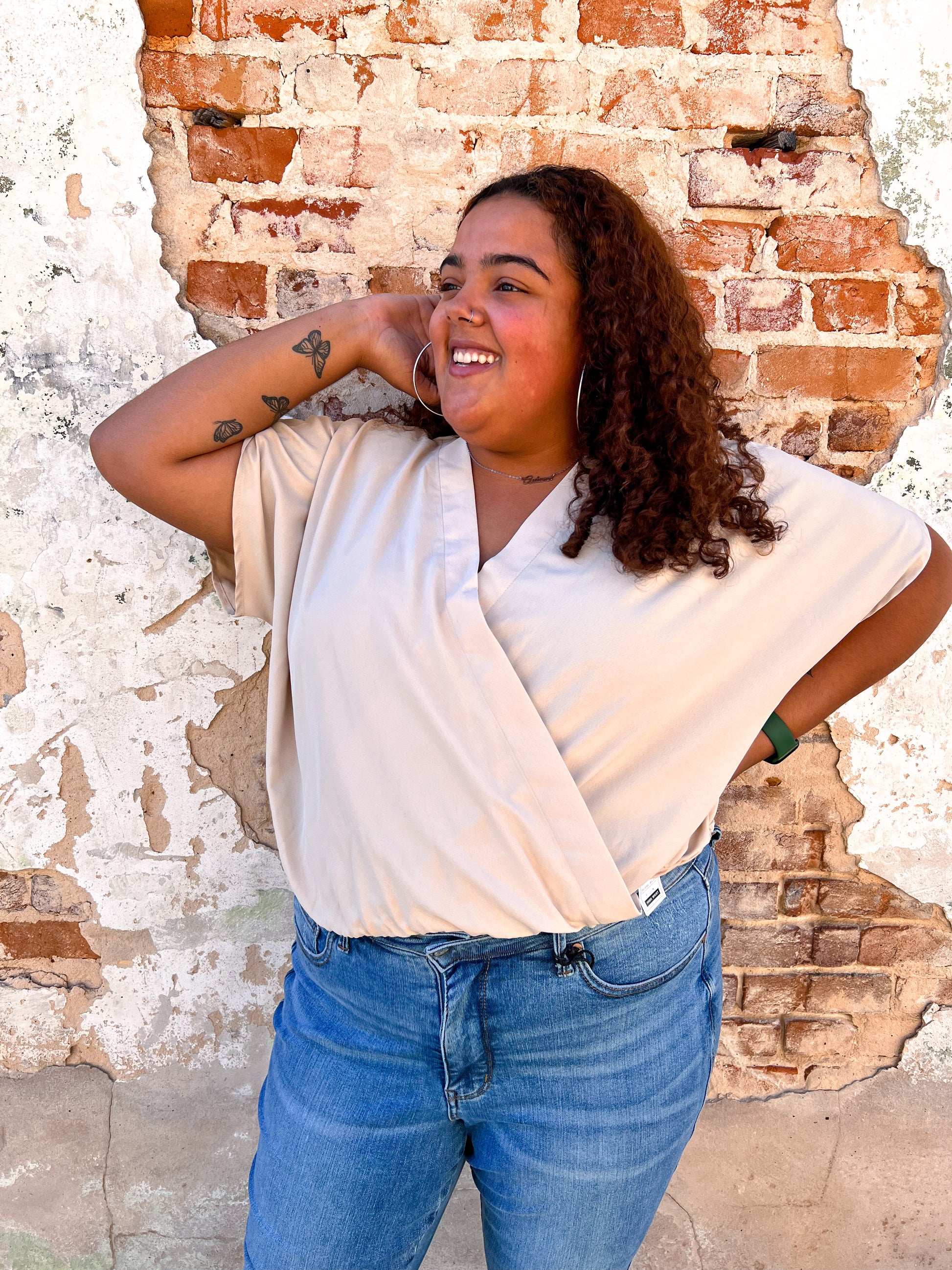 Quinn Lightweight Crinkle Surplice Bodysuit- Plus-Top-Heyson-04/21/25,05/25/24,1st md,BIN A2,FAVES,Max Retail,md 7/30,SH14980,Tops Collection-The Twisted Chandelier