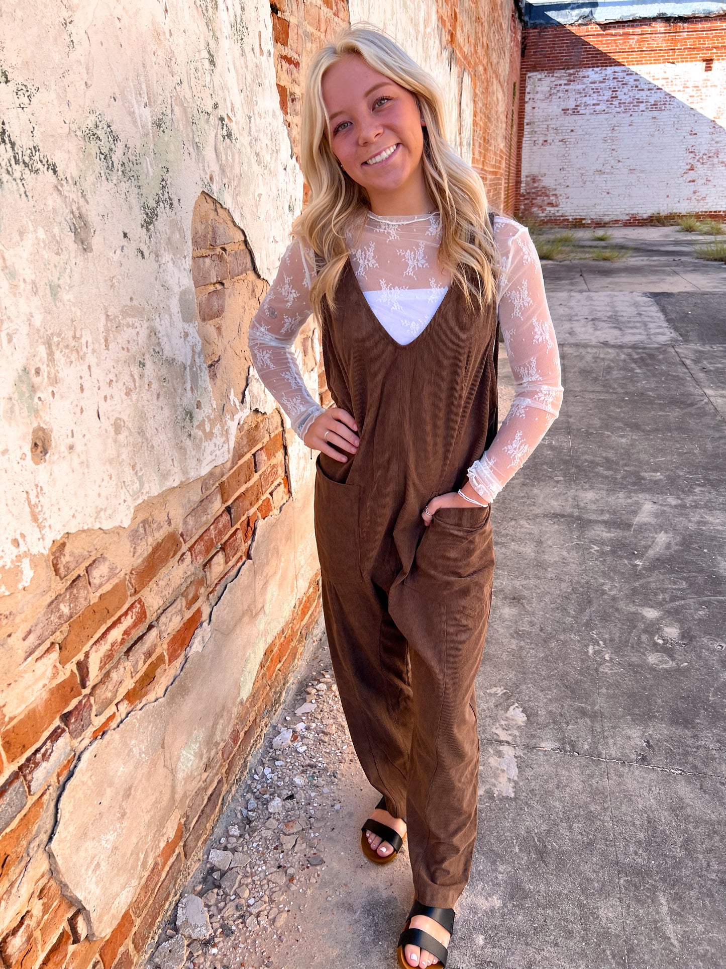 Georgina Corduroy Jumpsuit with Patch Pockets-Jumpsuits & Rompers-hyfve-CR 10/07/24,DJR,Fd 10/08/24-The Twisted Chandelier