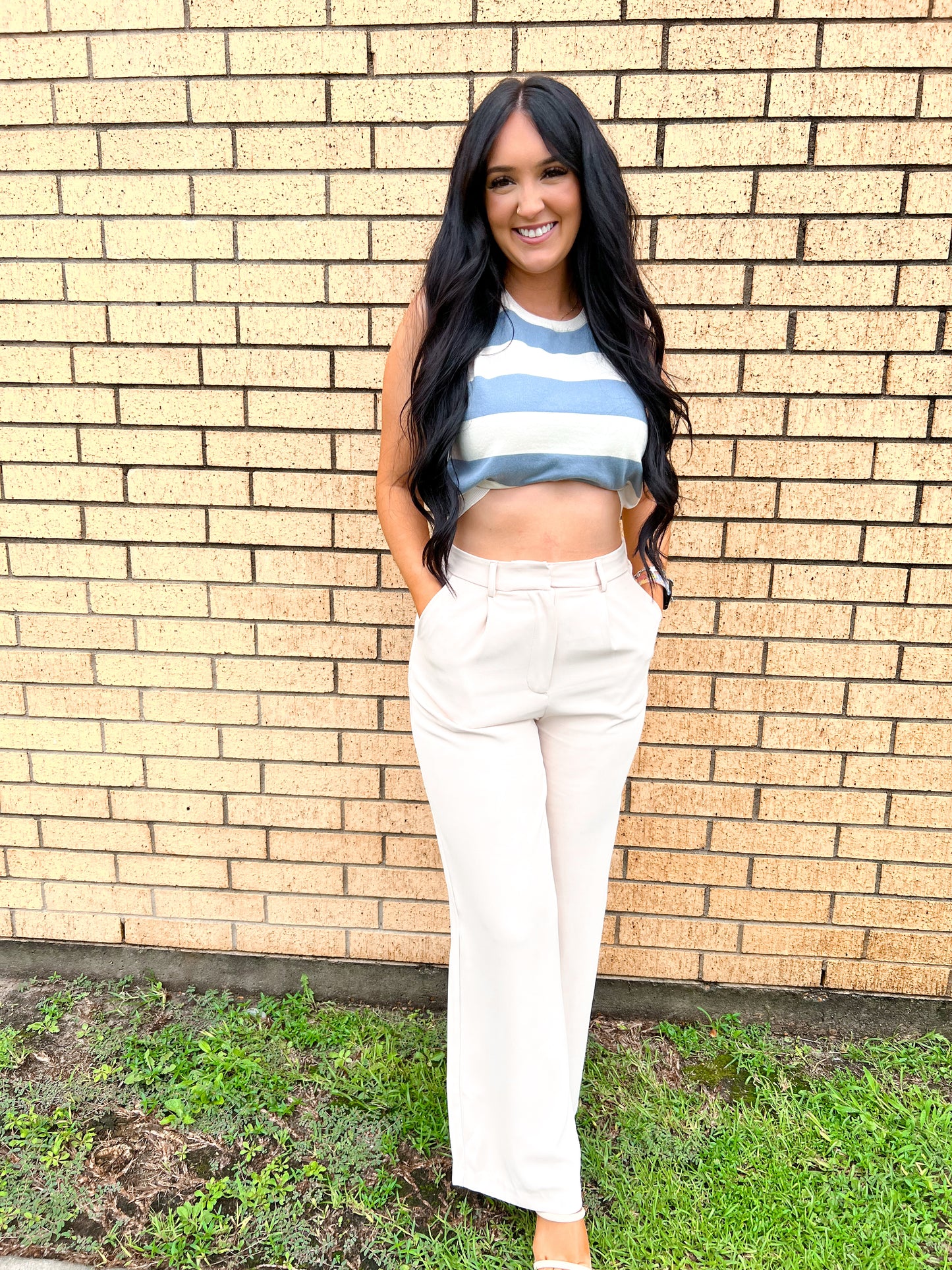 Raella Solid Point Wide Pants - Beige-Pants-Umgee-04/21/25,05/27/24,1st md,bottoms,Max Retail-The Twisted Chandelier