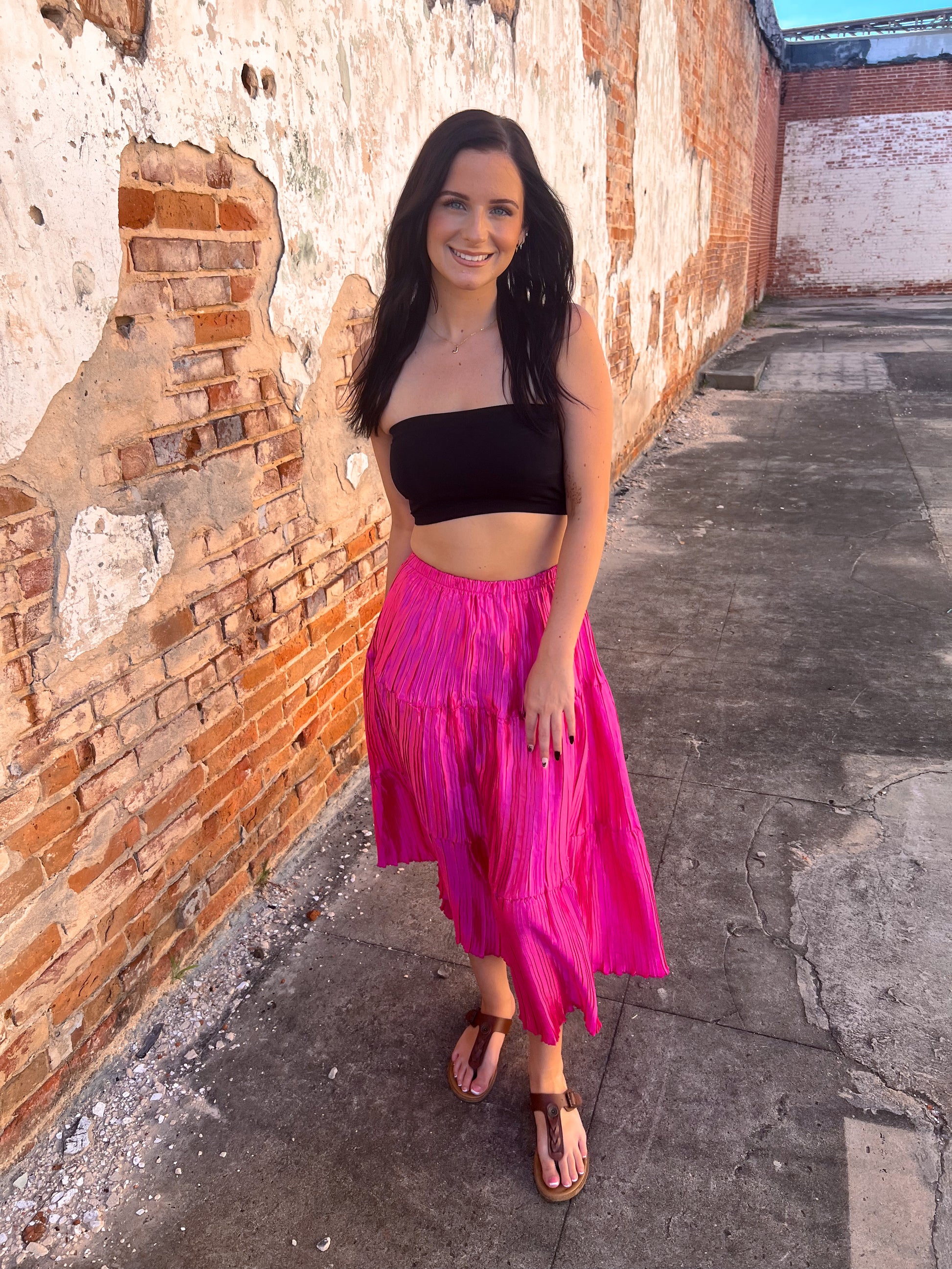 Kendall Pleated Versi Dress - Pink-Dresses-Southern Grace Wholesale-06/24/25,1st md,BIN A5,DJR,FD 01/07/25-The Twisted Chandelier