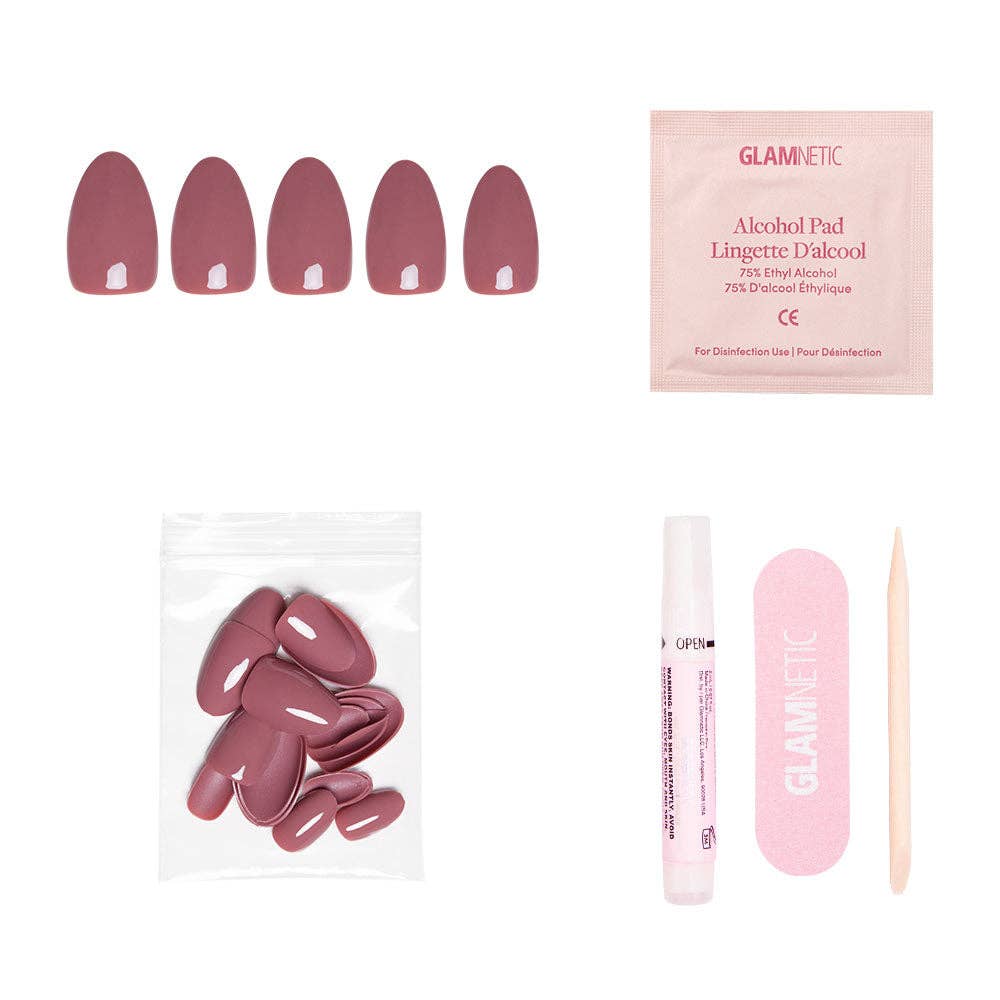 Fall Mauve Press-On Nails | Fall Solids | Short Oval-Glamnetic-The Twisted Chandelier