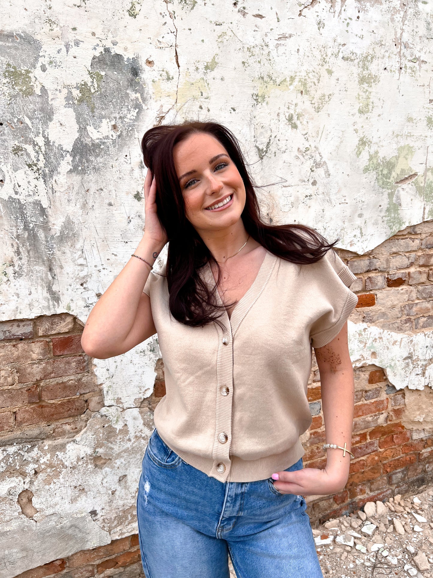 Dannah Multi Way Soft Cotton Button Down Sweater Vest Cardigan-Cardigan-in february-05/14/25,06/30/25,10/04/25,1st md,BIN A 3,FD 03/11/25,Tops Collection-The Twisted Chandelier