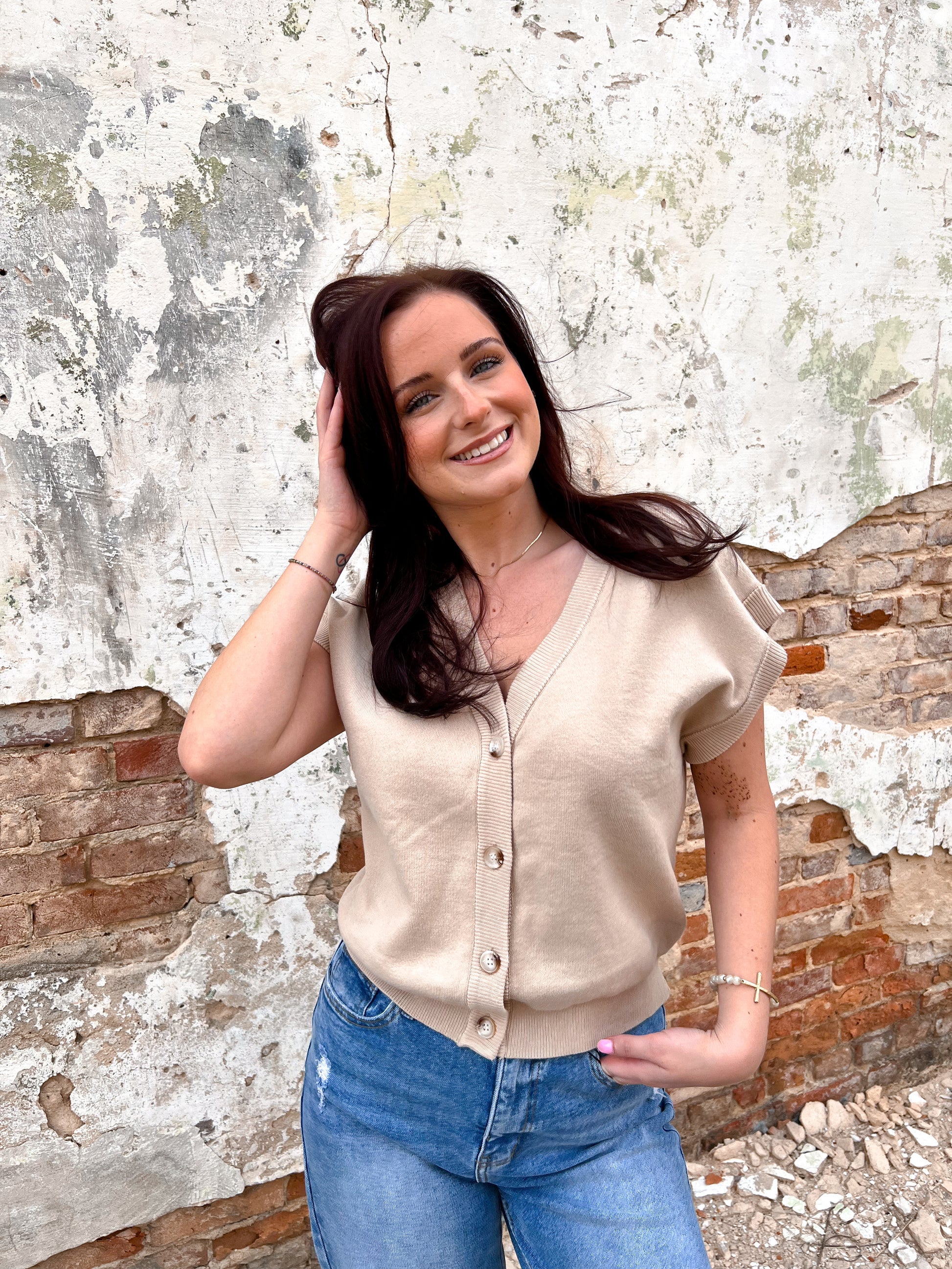 Dannah Multi Way Soft Cotton Button Down Sweater Vest Cardigan-Cardigan-in february-05/14/25,06/30/25,10/04/25,1st md,BIN A 3,FD 03/11/25,Tops Collection-The Twisted Chandelier