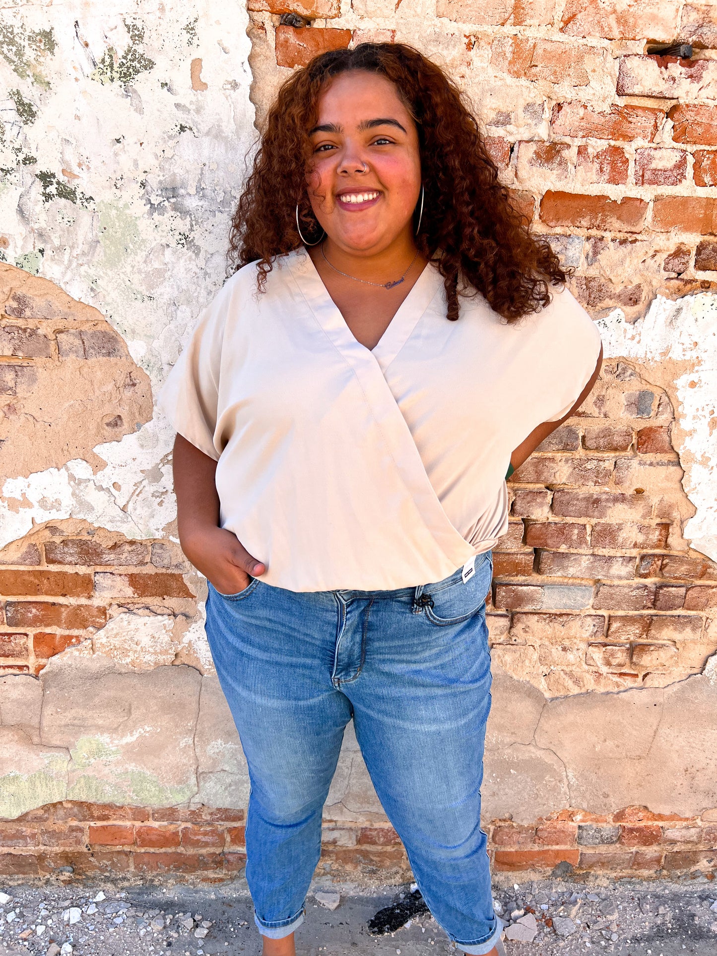 Quinn Lightweight Crinkle Surplice Bodysuit- Plus-Top-Heyson-05/25/24,1st md,Bin D1,FAVES,Max Retail,md 7/30,SH14980,Tops Collection-The Twisted Chandelier