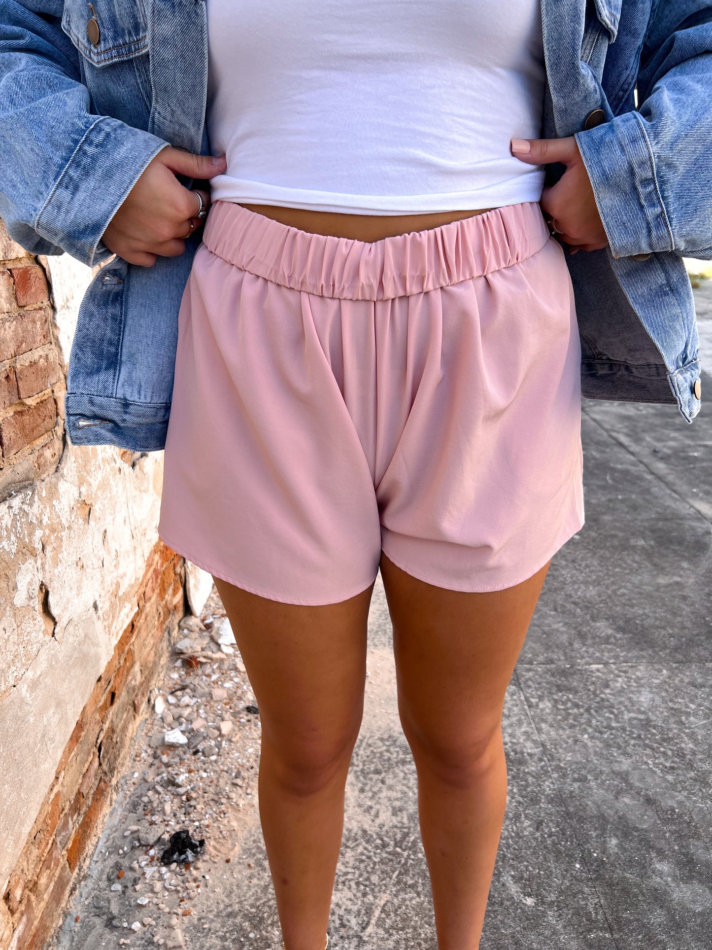Imani Off Shirring Hemming Bottoms-Shorts-Mazik-$25 & Under Sale,04/25,11/28/23 md,1st md,8/22/23,Bin D1,bottoms-The Twisted Chandelier