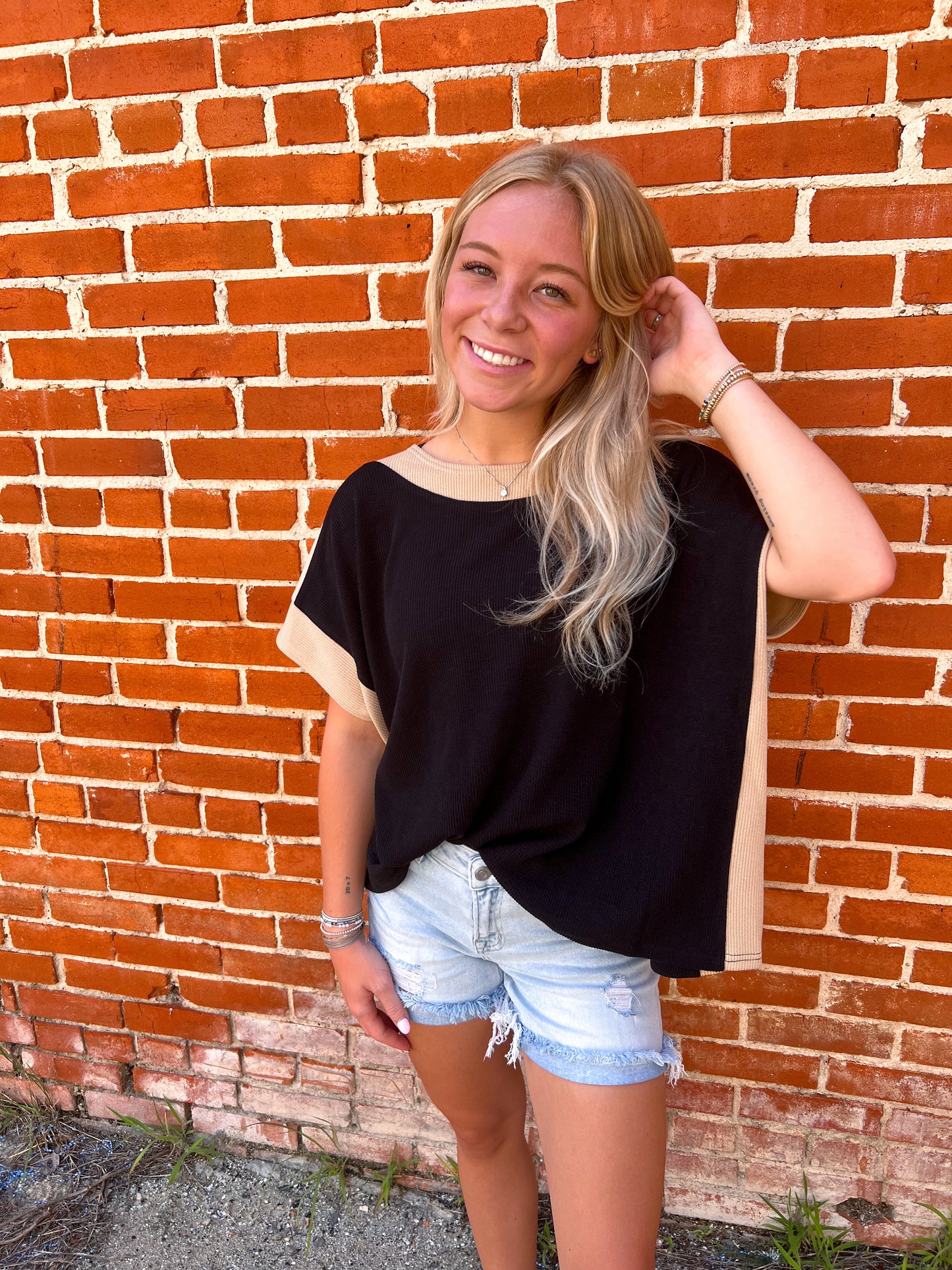 Malina Color Block Short Sleeve Top-top-ee:some-Bin a1,FD 8/5/25,TK14095,Tops Collection-The Twisted Chandelier