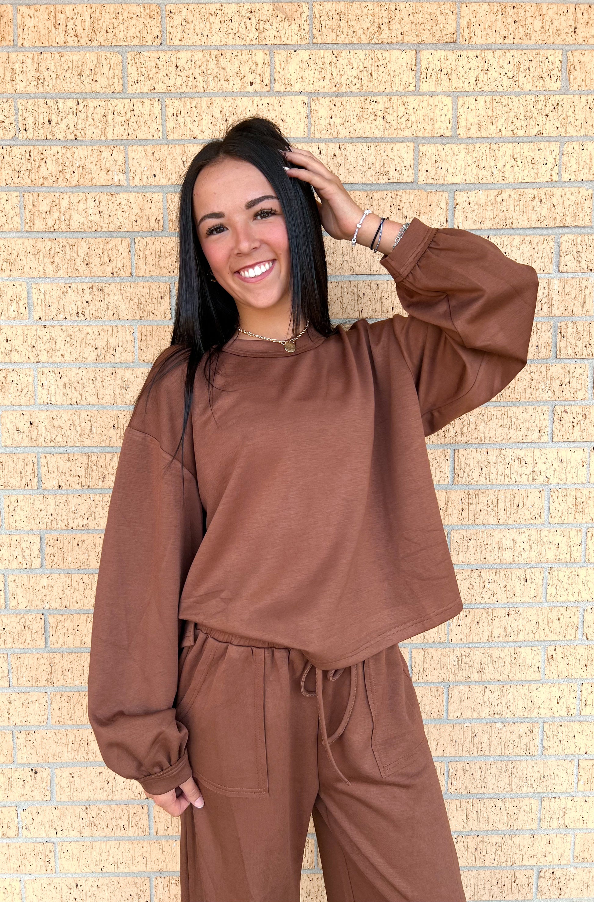 Poppy Scuba Top - Mocha-Sewn and Seen-Bin C3,FD 08/12/25,Tops Collection-The Twisted Chandelier