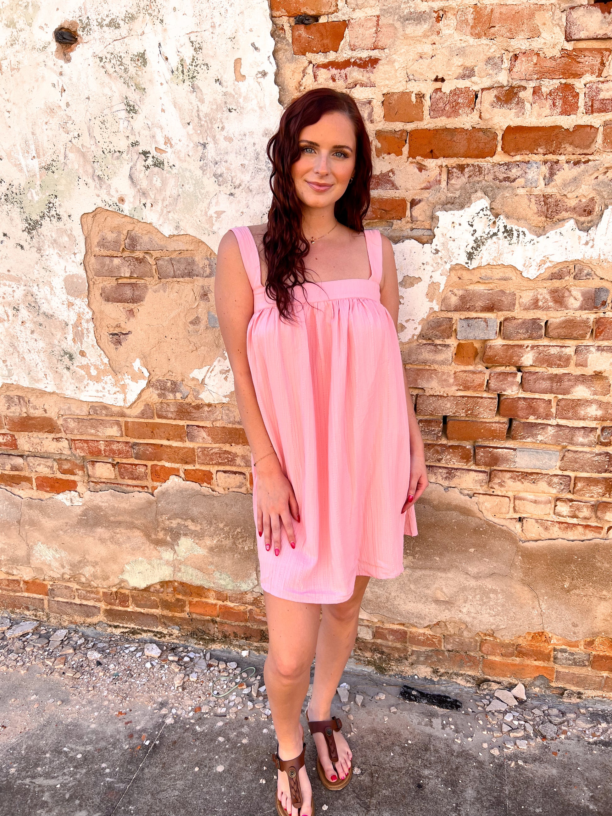 Alannah Crinkled Babydoll Mini Dress With Back Ribbon-Mini Dress-idem ditto-10/04/25,Bin b2,DJR,FD 04/01/25,OGP 59.99-The Twisted Chandelier