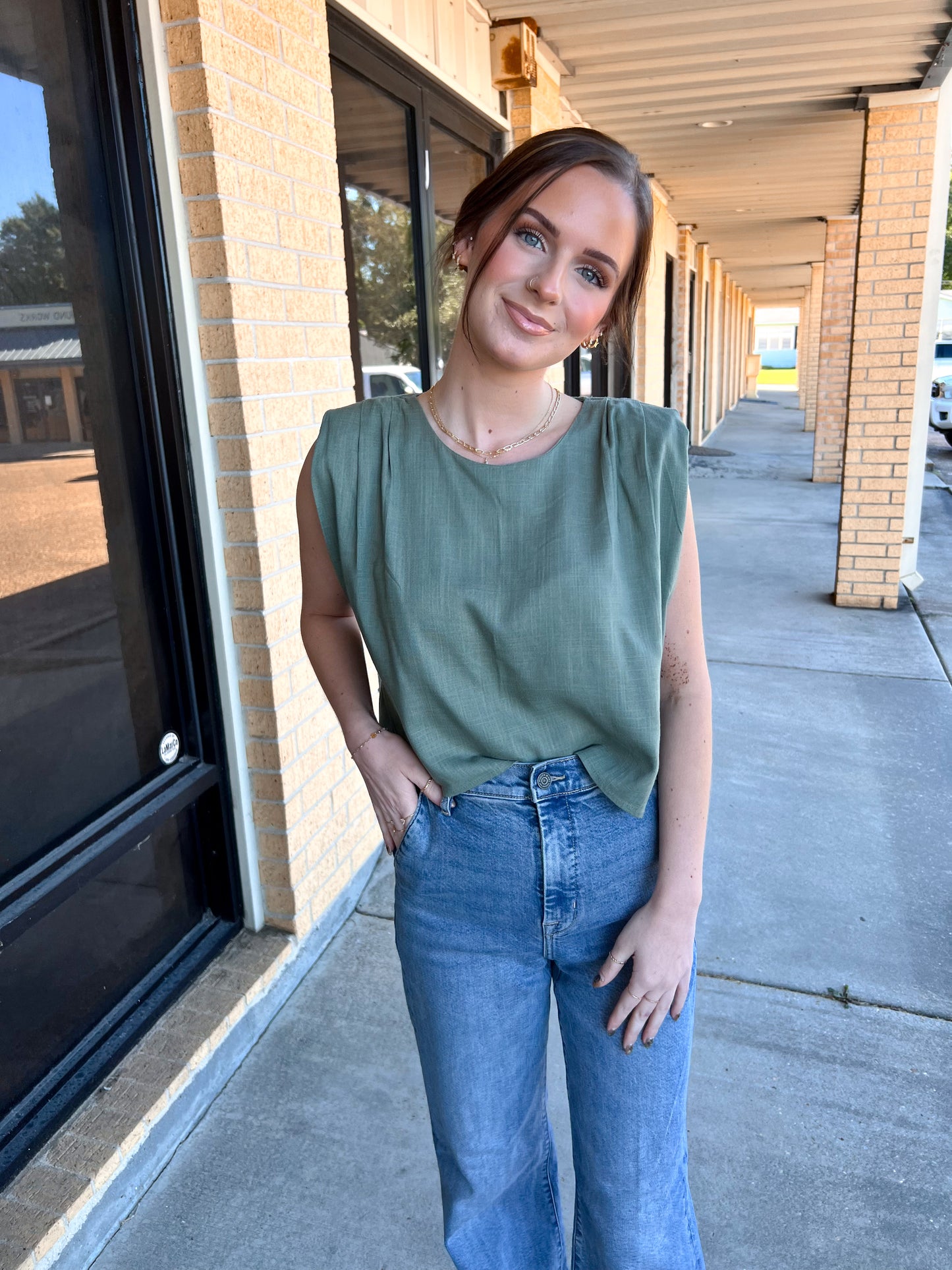 Indie Solid Woven Top-VERY J-Bin d2,FD 06/03/25,NT12090SET,Tops Collection-The Twisted Chandelier