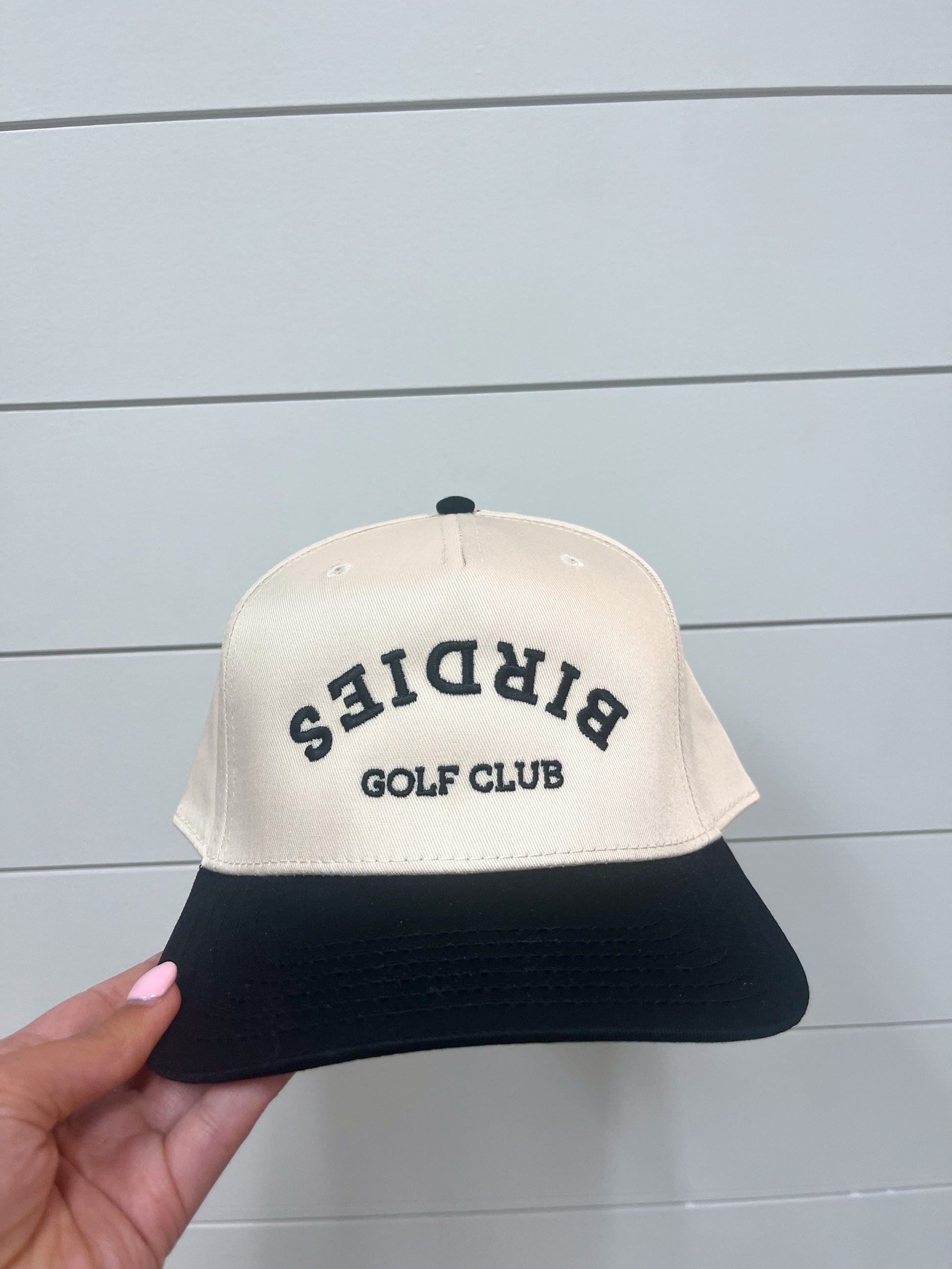 BIRDIES Golf Club Upside Down Men's Hat-Katydid-Black and Tan-The Twisted Chandelier
