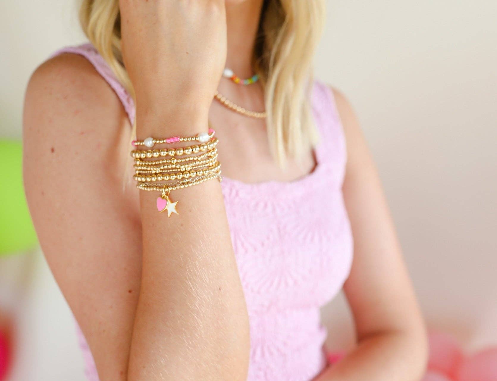 Hot Pink Pearl Poppi Bracelet-Beaded Blondes-The Twisted Chandelier