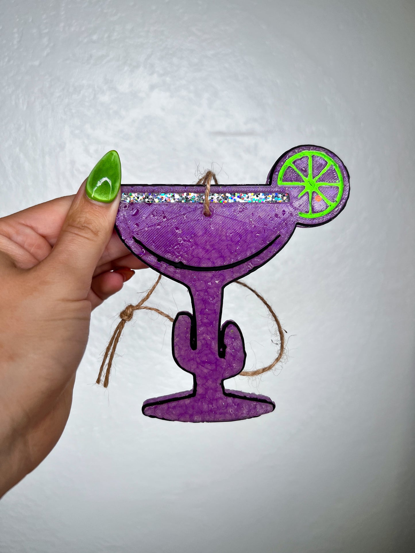 Margarita Glass Car Freshie-Southern Creek Wholesale-Blackberry lemonade-Green-The Twisted Chandelier