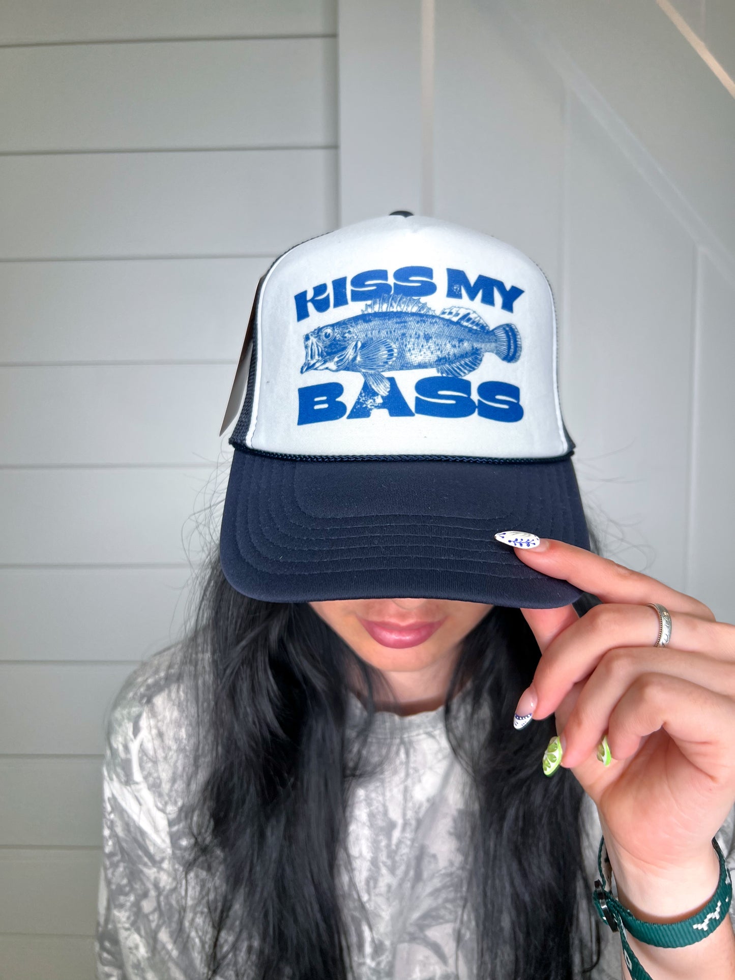 Kiss My Bass Snapback Foam Trucker Hat-Trucker Hat-Turquoise & Tequila-CR 04/21/25-The Twisted Chandelier