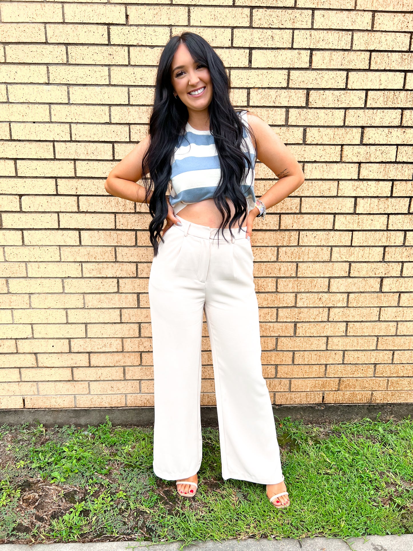 Raella Solid Point Wide Pants - Beige-Pants-Umgee-04/21/25,05/27/24,1st md,bottoms,Max Retail-The Twisted Chandelier