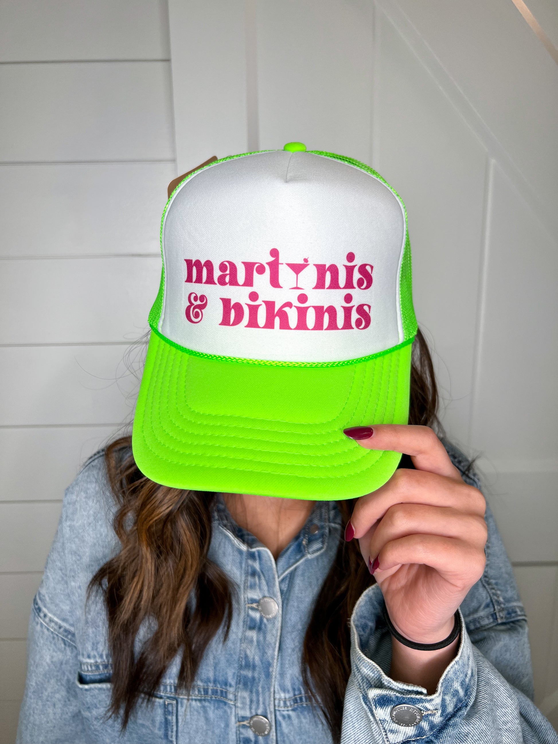 Martinis and Bikinis Snapback Foam Trucker Hat-Trucker Hat-Turquoise & Tequila-CR 04/21/25-The Twisted Chandelier