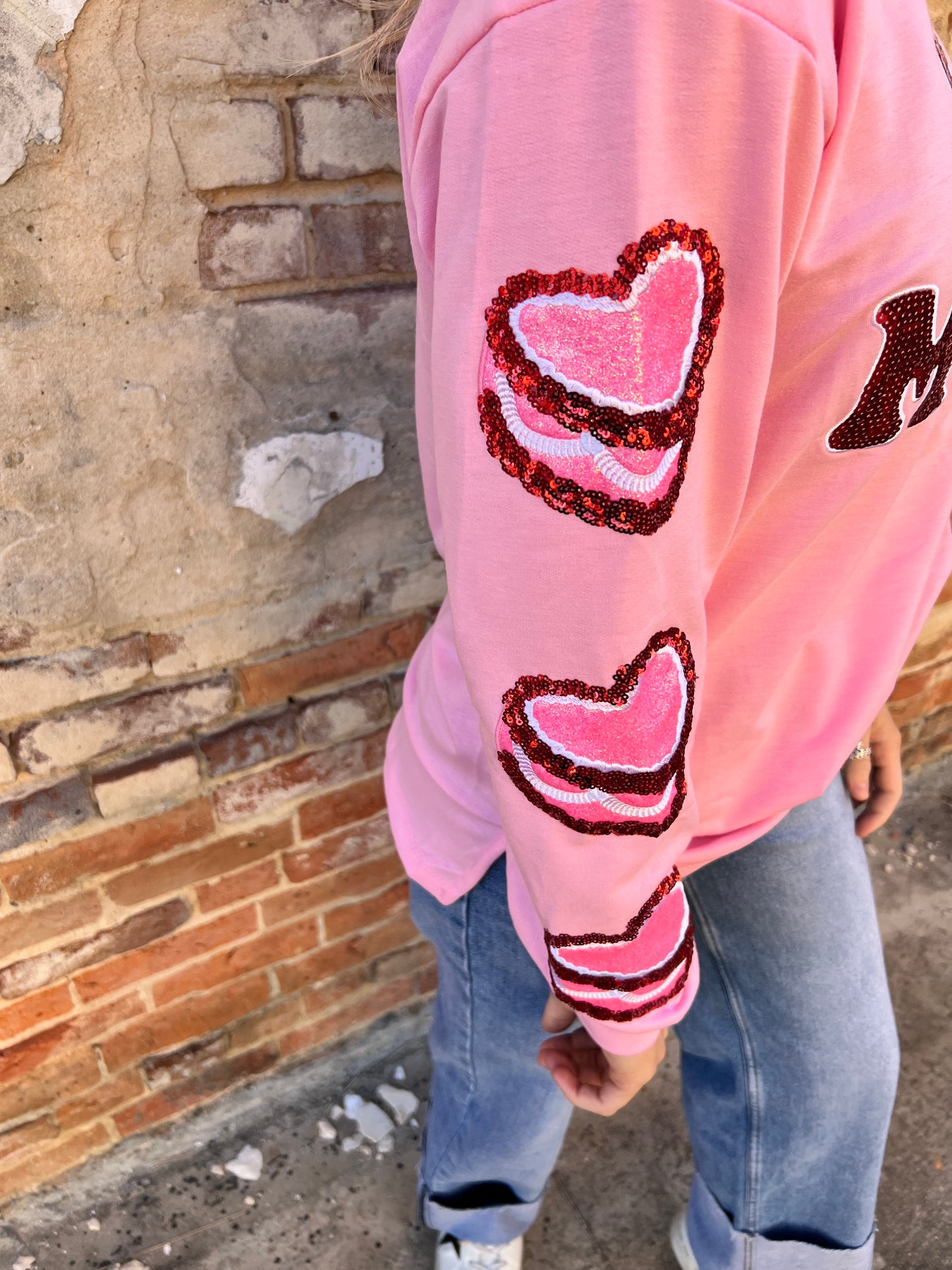 Be Mine Pink Sweatshirt-Sweatshirt-Southern Grace Wholesale-BIN A5,FD 01/07/25,Max Retail,Tops Collection-The Twisted Chandelier