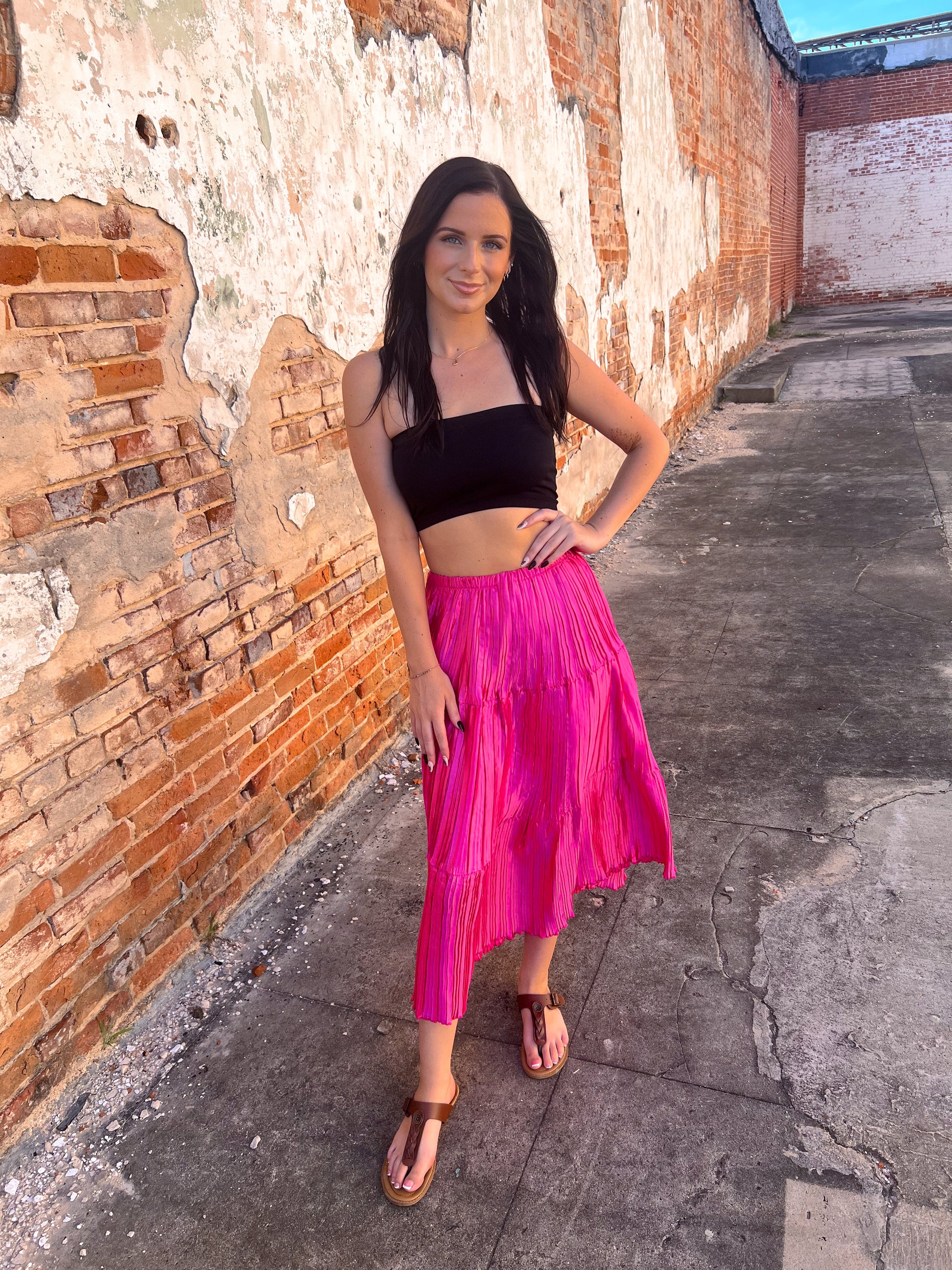 Kendall Pleated Versi Dress - Pink-Dresses-Southern Grace Wholesale-06/24/25,1st md,BIN A5,DJR,FD 01/07/25-The Twisted Chandelier