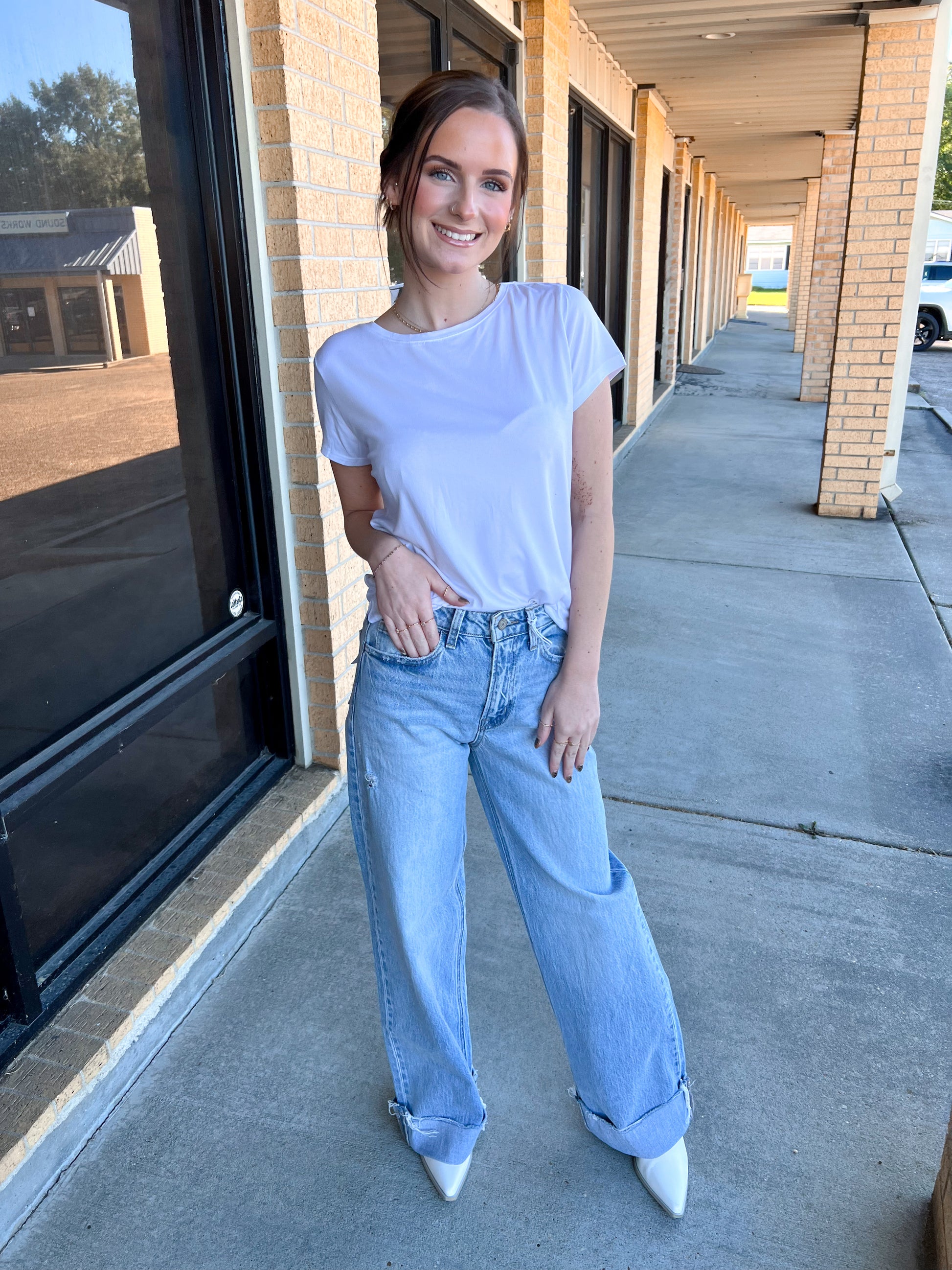 Kris Super High Rise Cuffed Baggy Wide Leg Jeans-VERVET by FLYING MONKEY-Bin b6,bottom,bottoms,T6512-The Twisted Chandelier