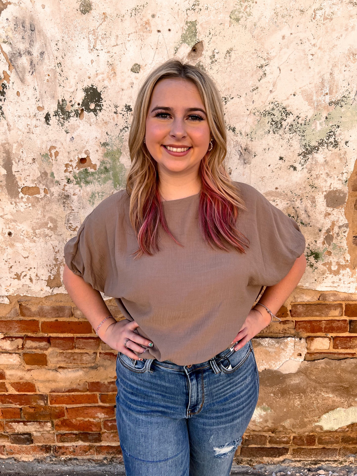 Joanie Elastic Sleeve Blouse Top-Apparel & Accessories-ee:some-09/03/24,1st md,FD 05/15/24,OGP 46.99,TK9526,Tops Collection-The Twisted Chandelier