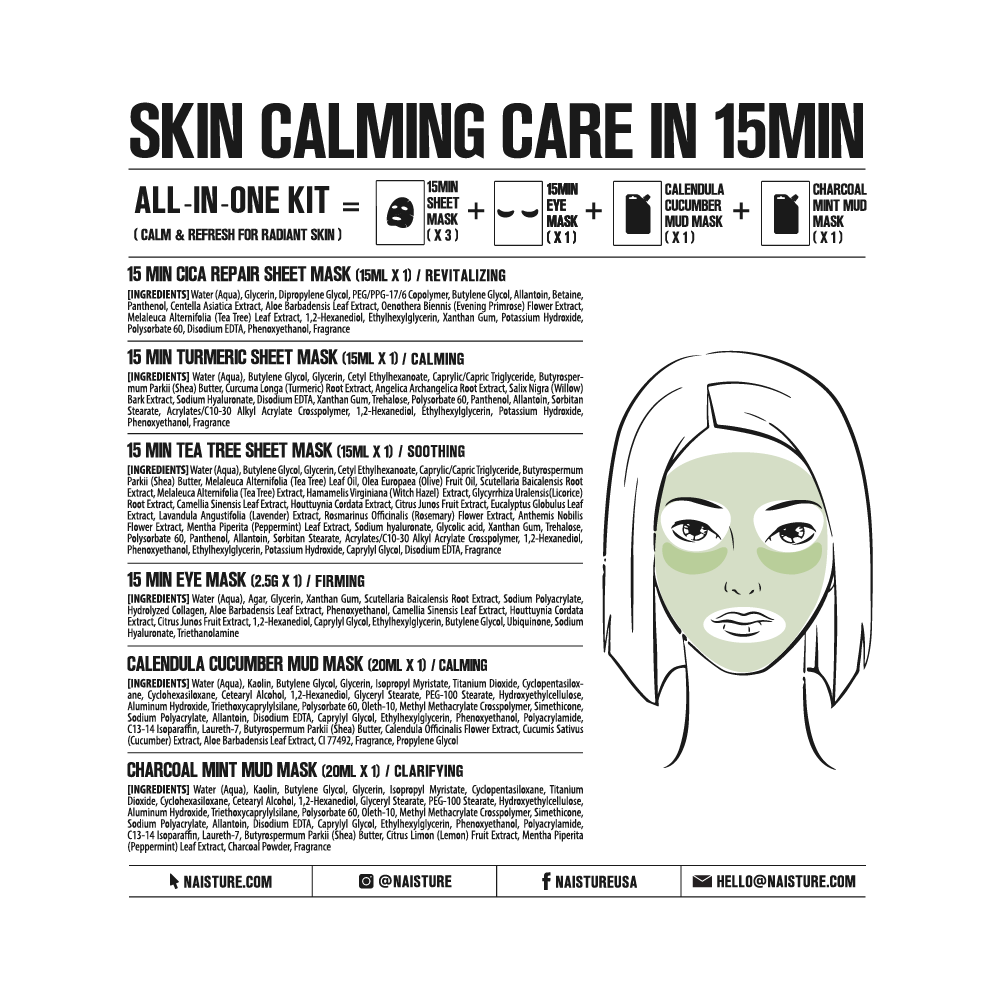 Naisture 15 Minute Rescue Me Kit for Skin Care & Beauty (6pack)-Naisture-The Twisted Chandelier