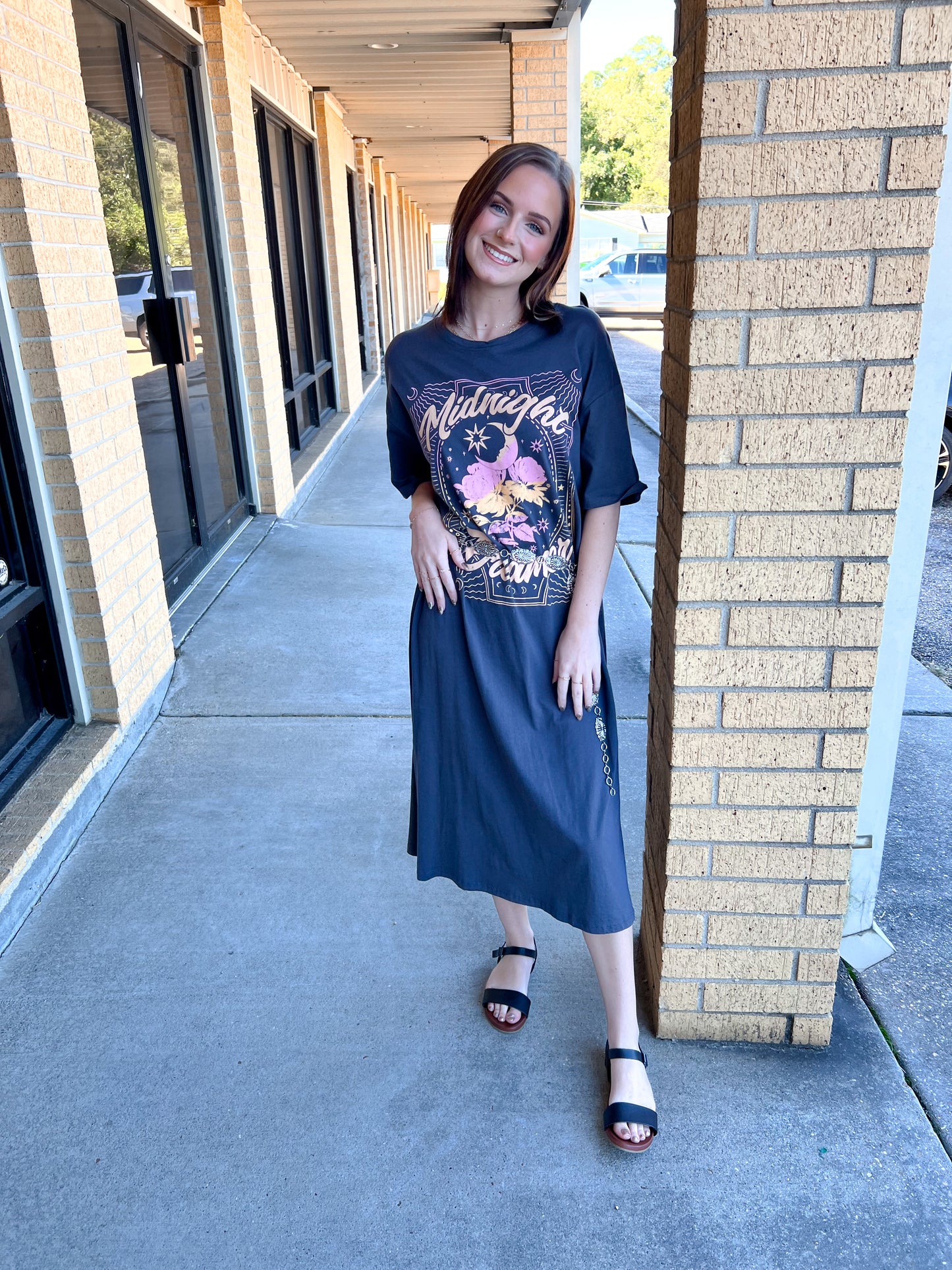 Midnight Dreamer Graphic Dress-Dresses-tres bien-& Jumpsuits,04/21/25,05/27/24,11/28/23 md,1st md,DJR,Dresses,Max Retail,Rompers,western & concert-The Twisted Chandelier