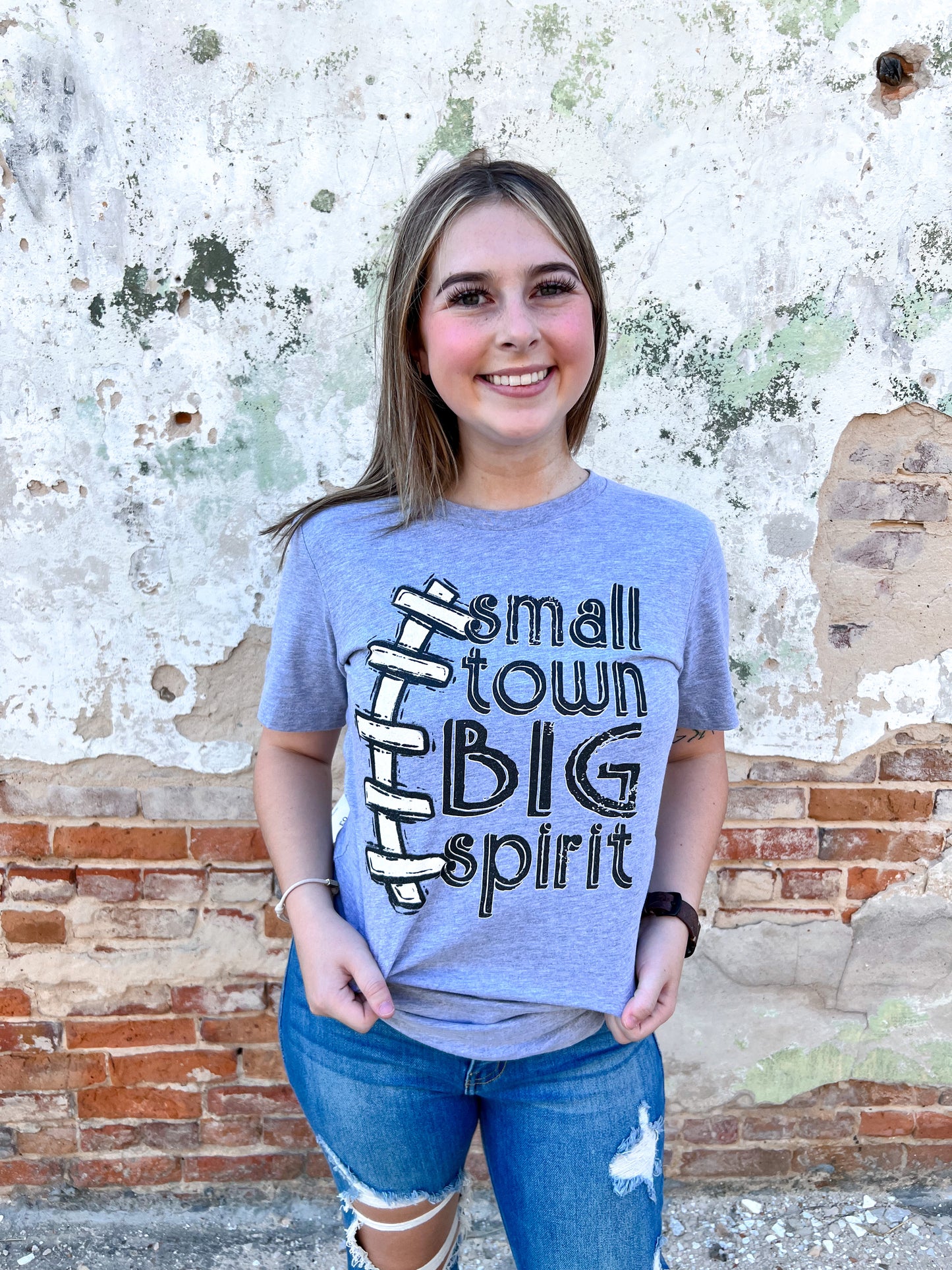 Small Town Big Spirit Tee-Shirts-p&pd-$25 & Under Sale,11/28/23 md,2nd md,Bin c1,Tops Collection-The Twisted Chandelier