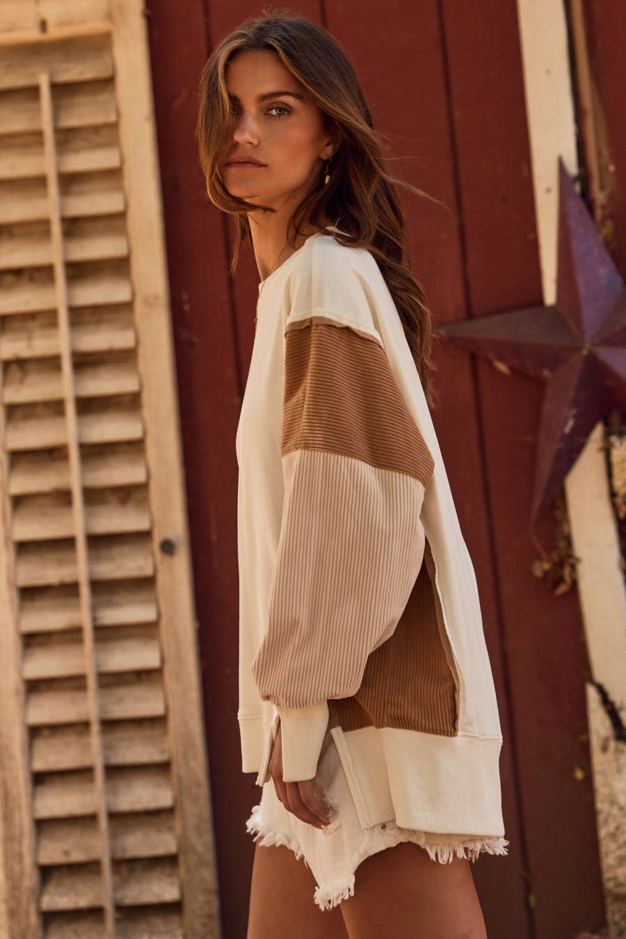 Tate Color Block Oversized Pullover - Plus-Oddi-FD 10/28/25,Tops Collection-The Twisted Chandelier