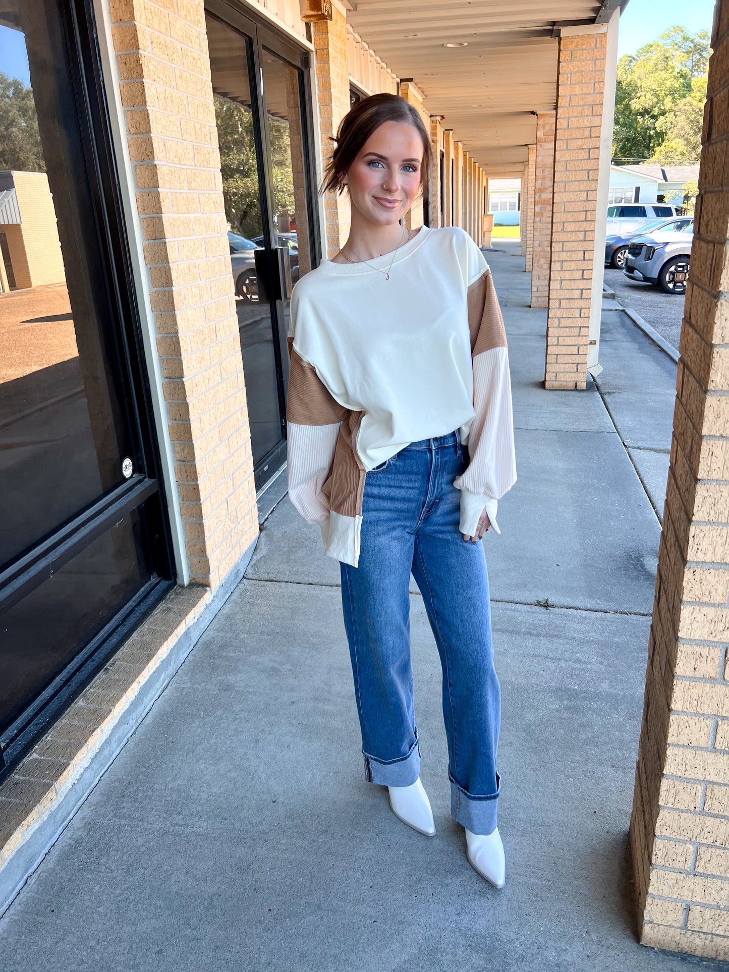 Tate Color Block Oversized Pullover-Oddi-Bin a4,FD 10/28/25,Tops Collection-The Twisted Chandelier