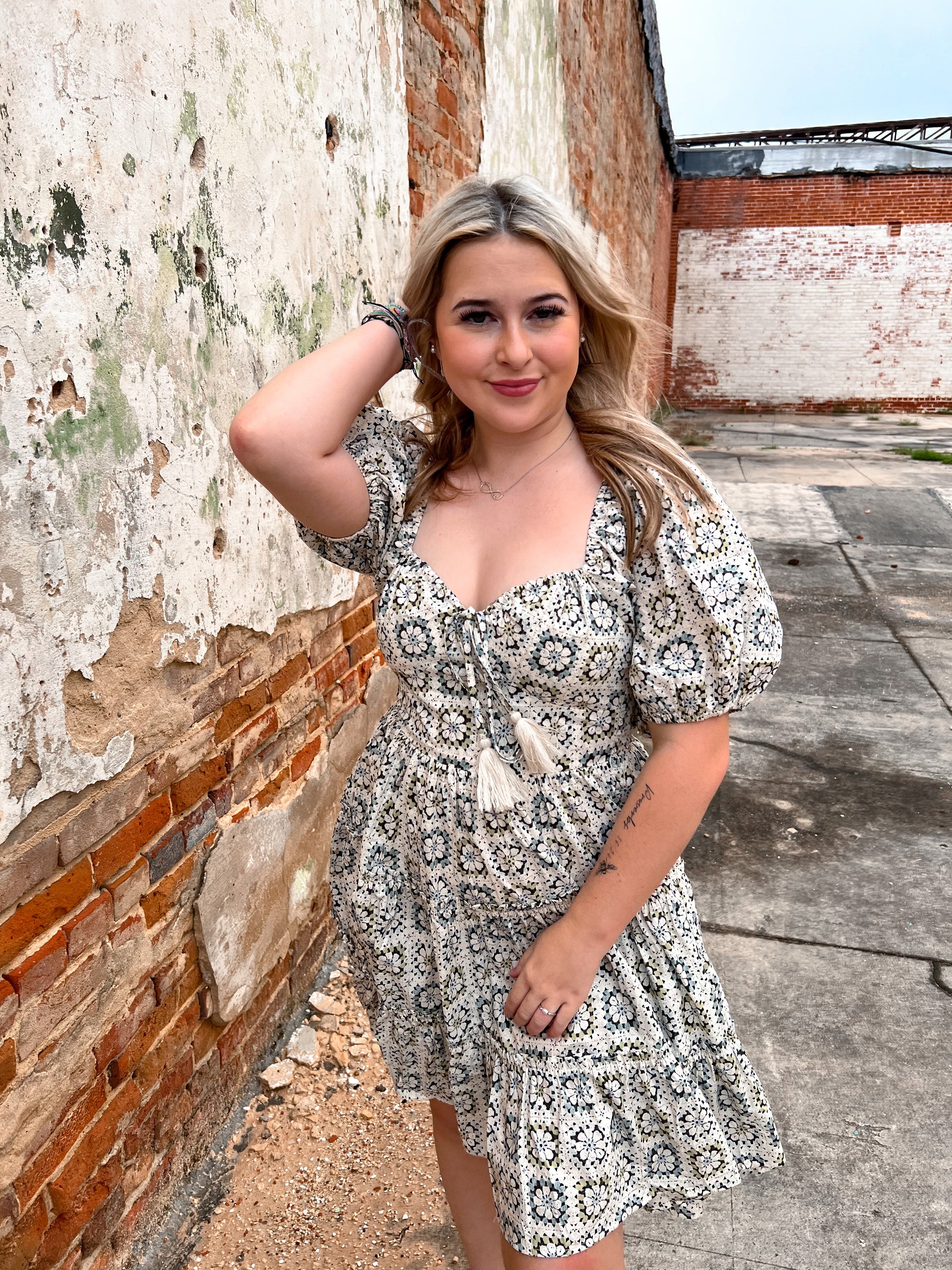 Jackie Square Printed Short Cuff Sleeve Square Neck Dress-Dress-Davi & Dani-08/18/24,1st md,BIN D3,dd30859,DJR,FD 06/18/24,OGP 69.99-The Twisted Chandelier