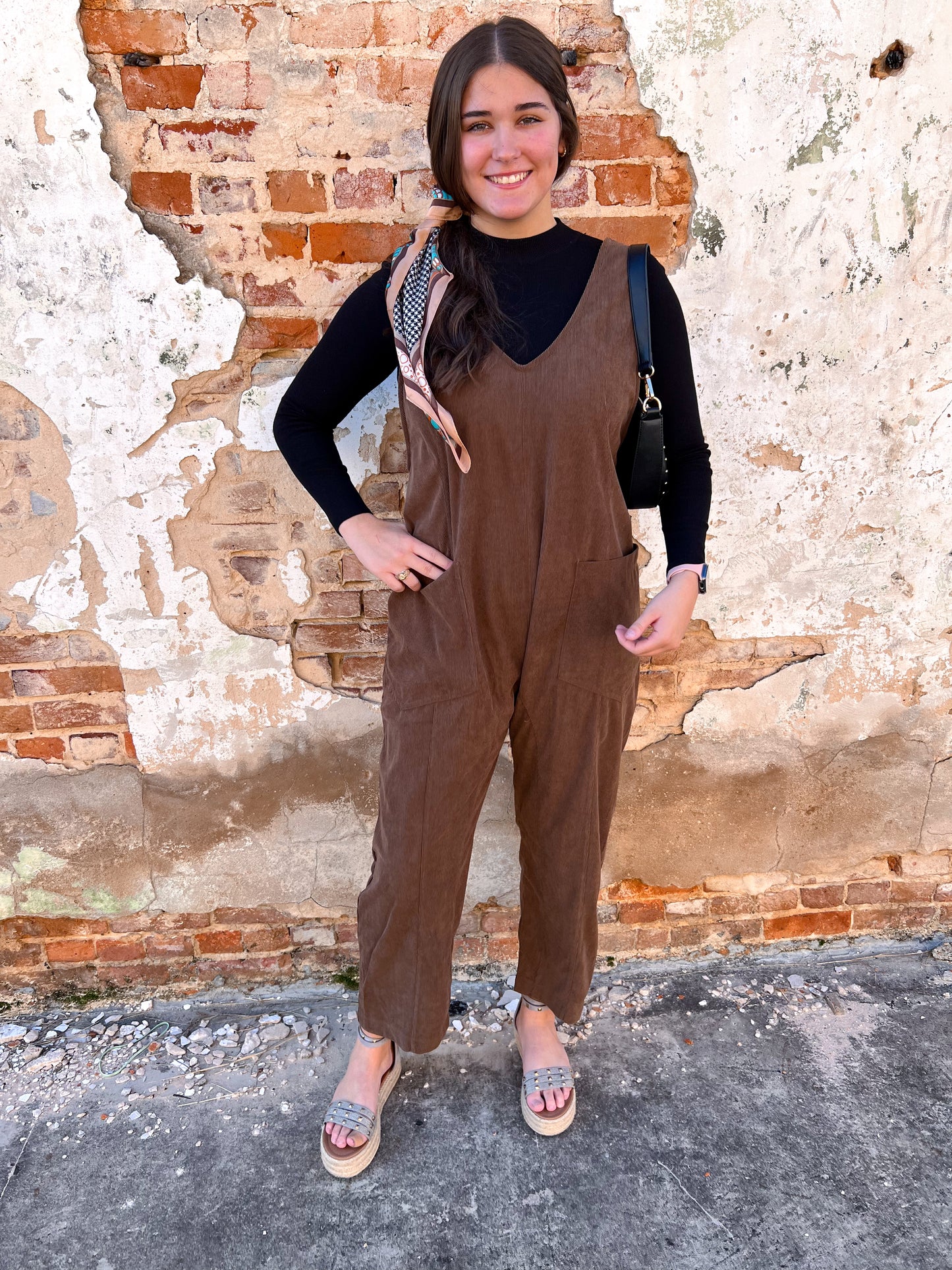 Georgina Corduroy Jumpsuit with Patch Pockets-Jumpsuits & Rompers-hyfve-CR 10/07/24,DJR,Fd 10/08/24-The Twisted Chandelier