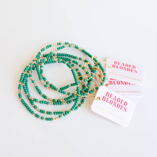 Kelly Green Sprinkle Bracelet-Beaded Blondes-The Twisted Chandelier