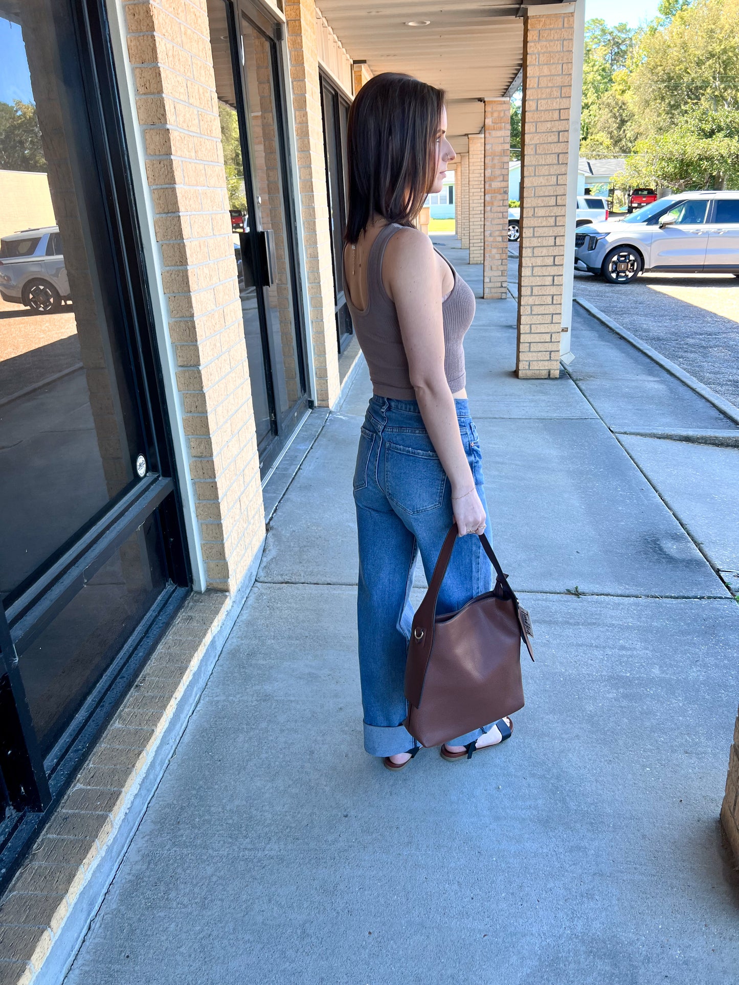 Jordan Seamless Sleeveless UV Neck Reversible Tank Top - Walnut-By Together-Bin B5,FD 08/19/25,Tops Collection-The Twisted Chandelier