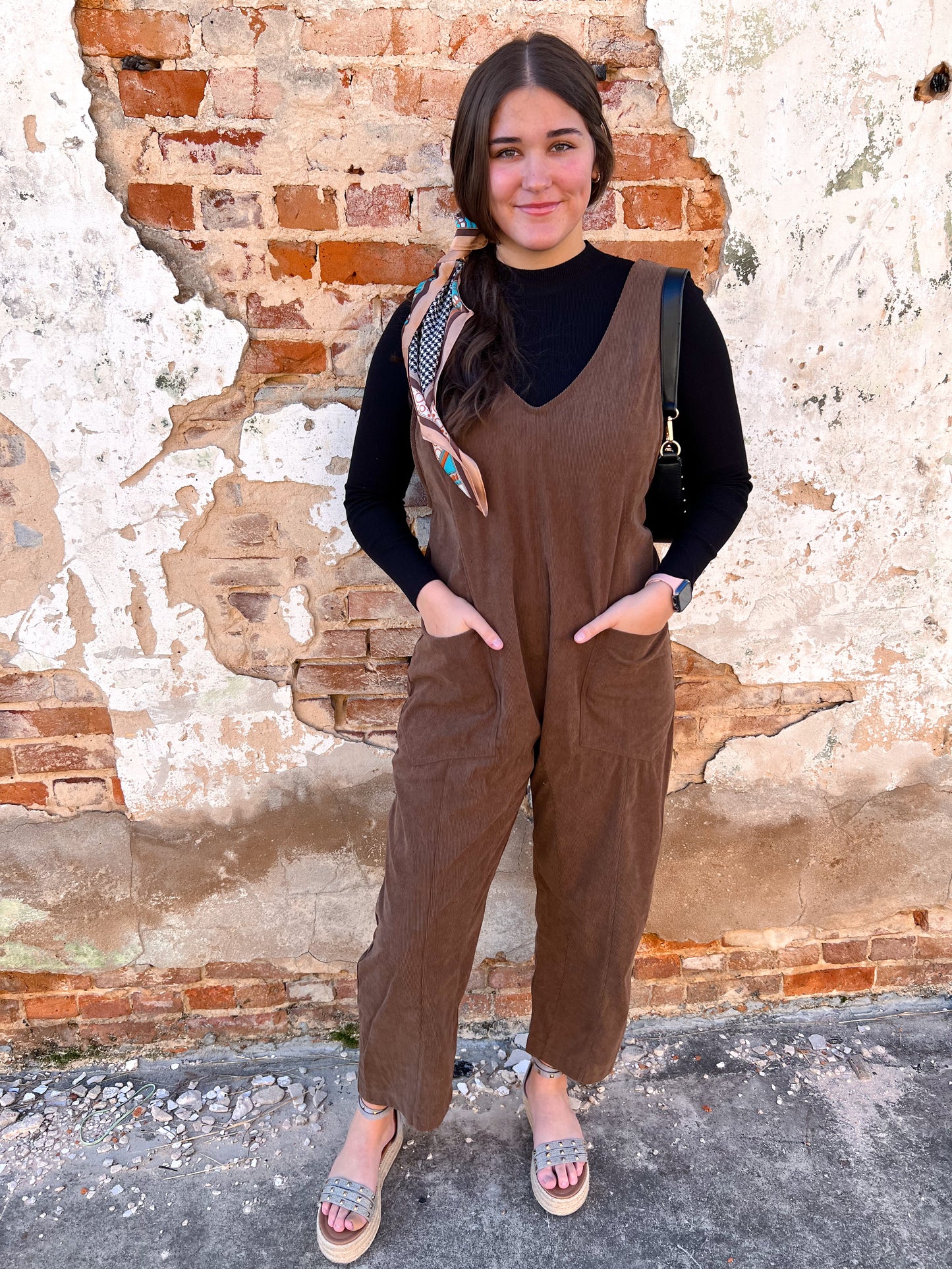 Georgina Corduroy Jumpsuit with Patch Pockets-Jumpsuits & Rompers-hyfve-CR 10/07/24,DJR,Fd 10/08/24-The Twisted Chandelier
